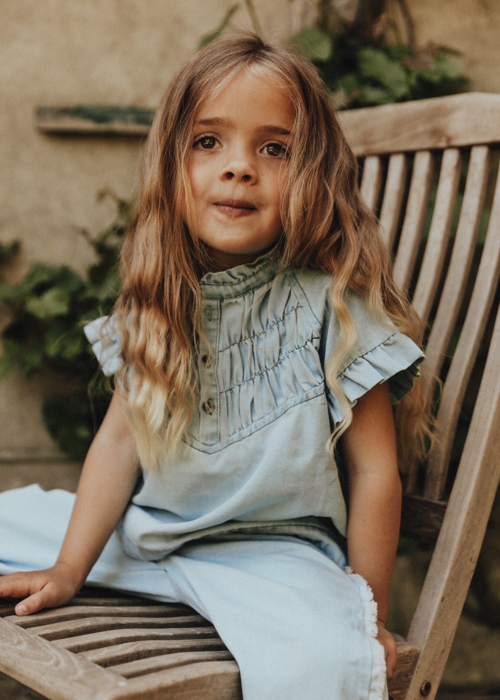 Baje Baje | Robin – Blouse – Blue denim light