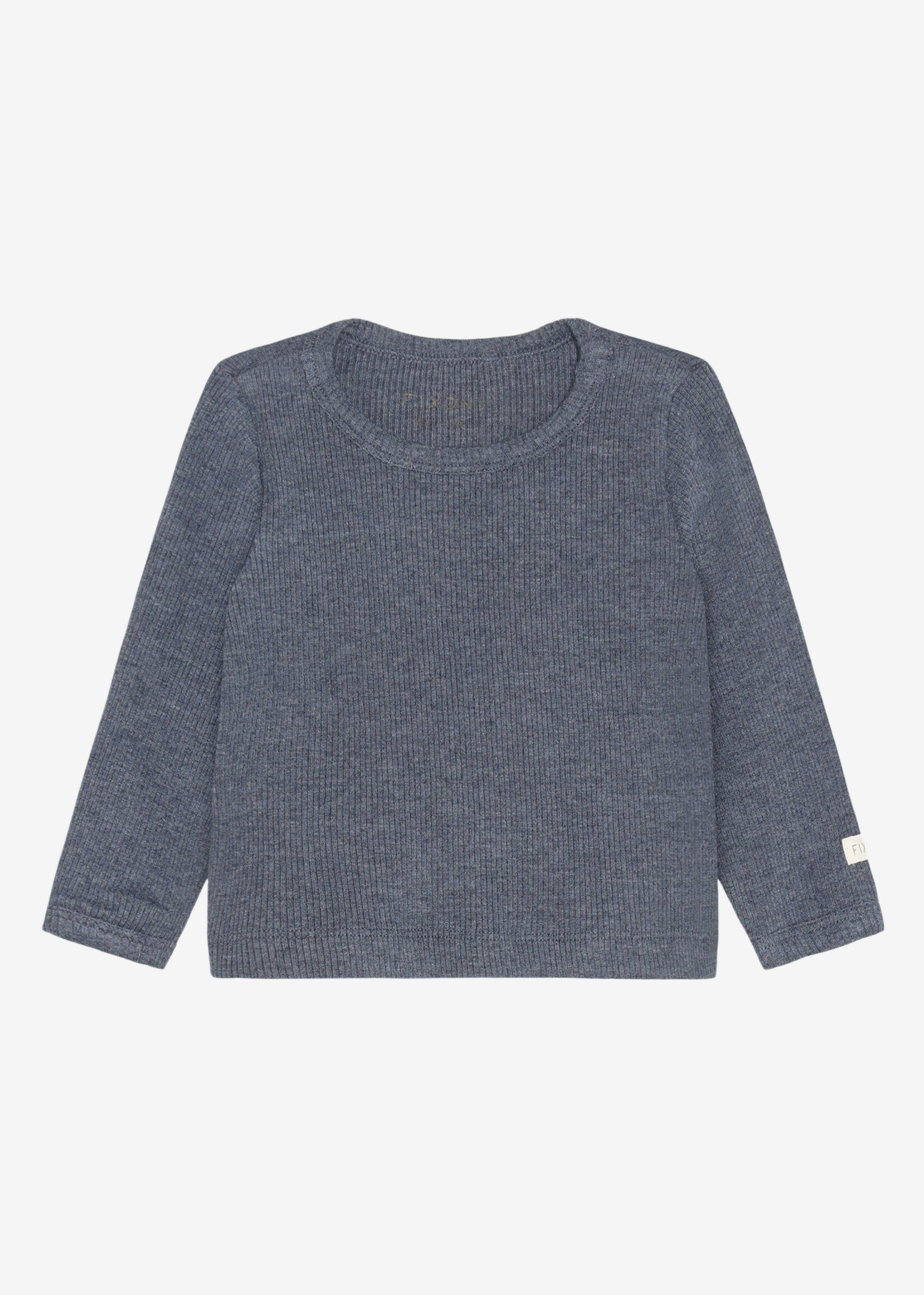 Fixoni Fixoni | T-shirt LS Melange Rib - Vintage Indigo Melange