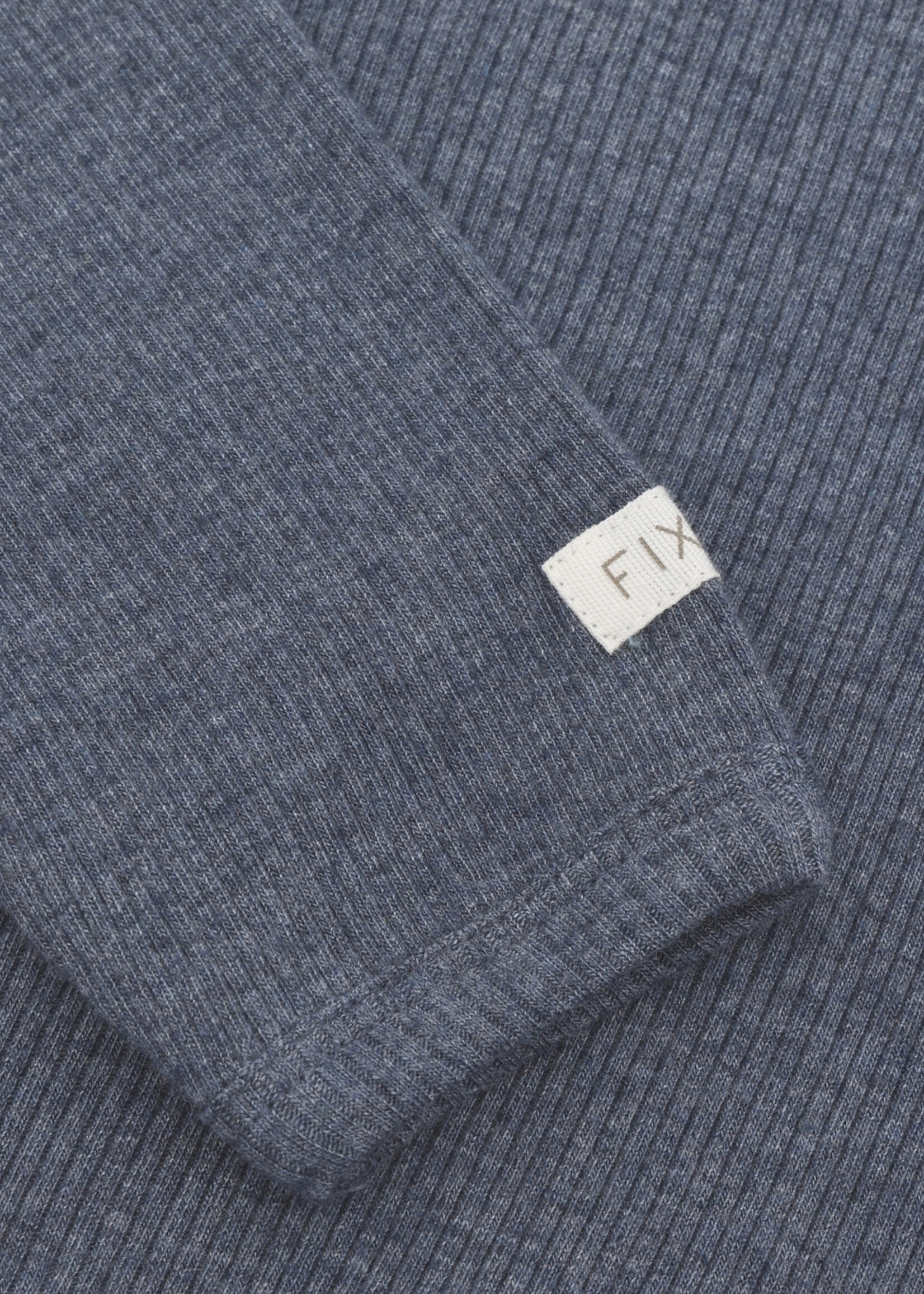 Fixoni Fixoni | T-shirt LS Melange Rib - Vintage Indigo Melange