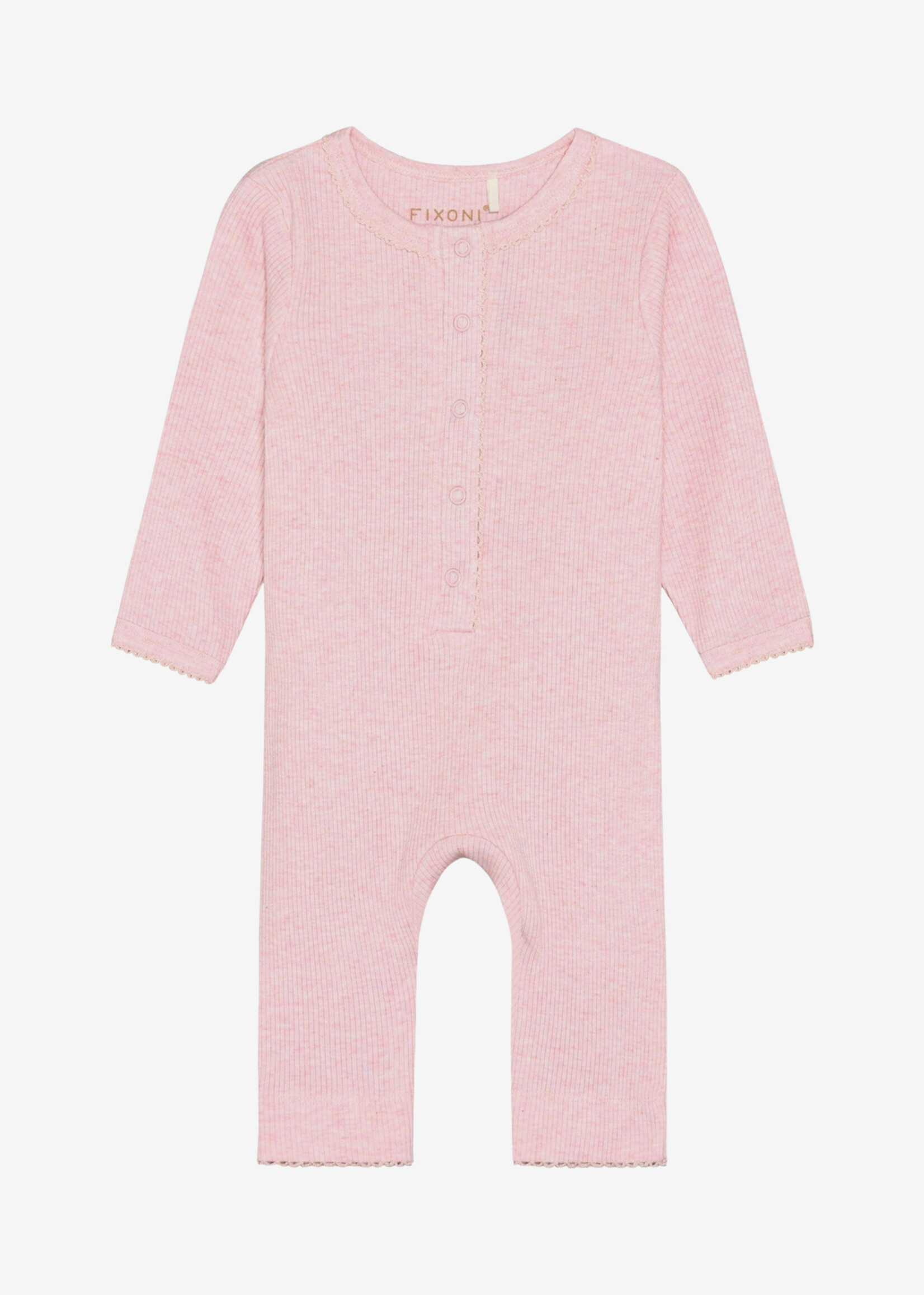 Fixoni Fixoni | Rompers LS Melange Rib - Bleached Mauve Melange
