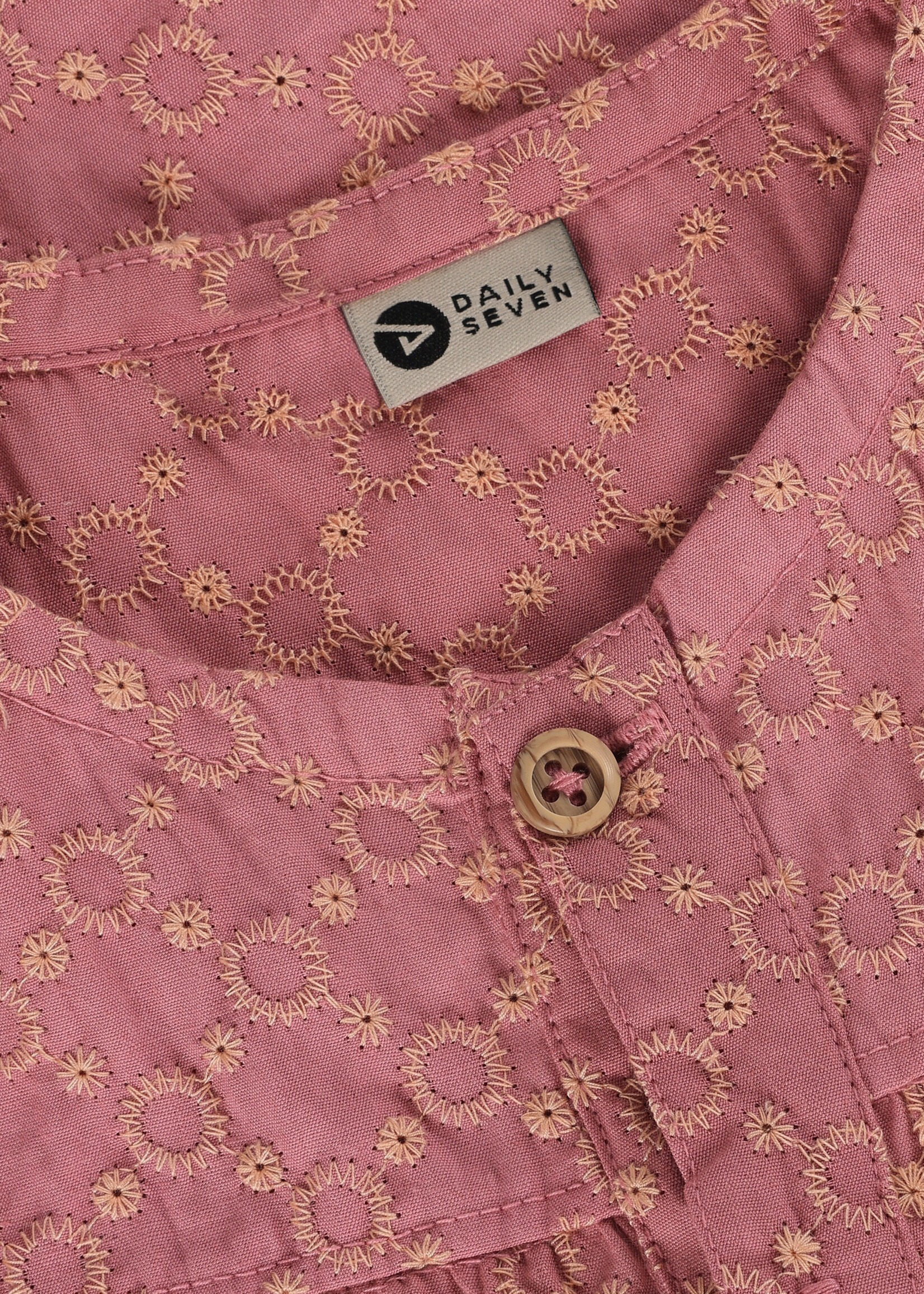 Daily7 Daily7 | Shirt Ruffle Broderie – Rose