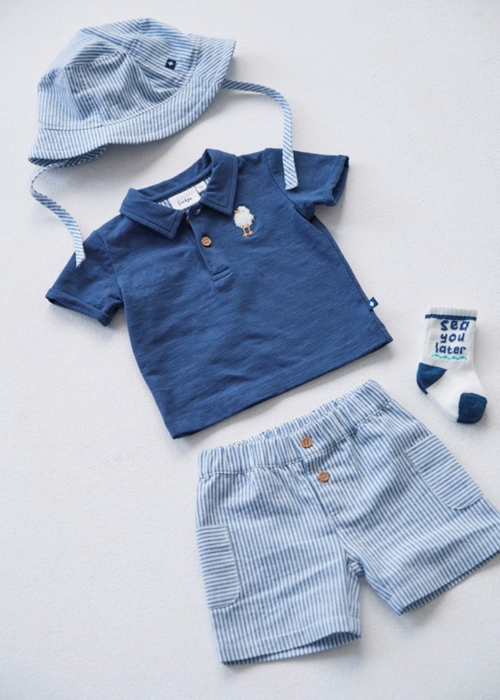 Feetje Feetje | Zonnehoed streep chambray - Seaside Happiness