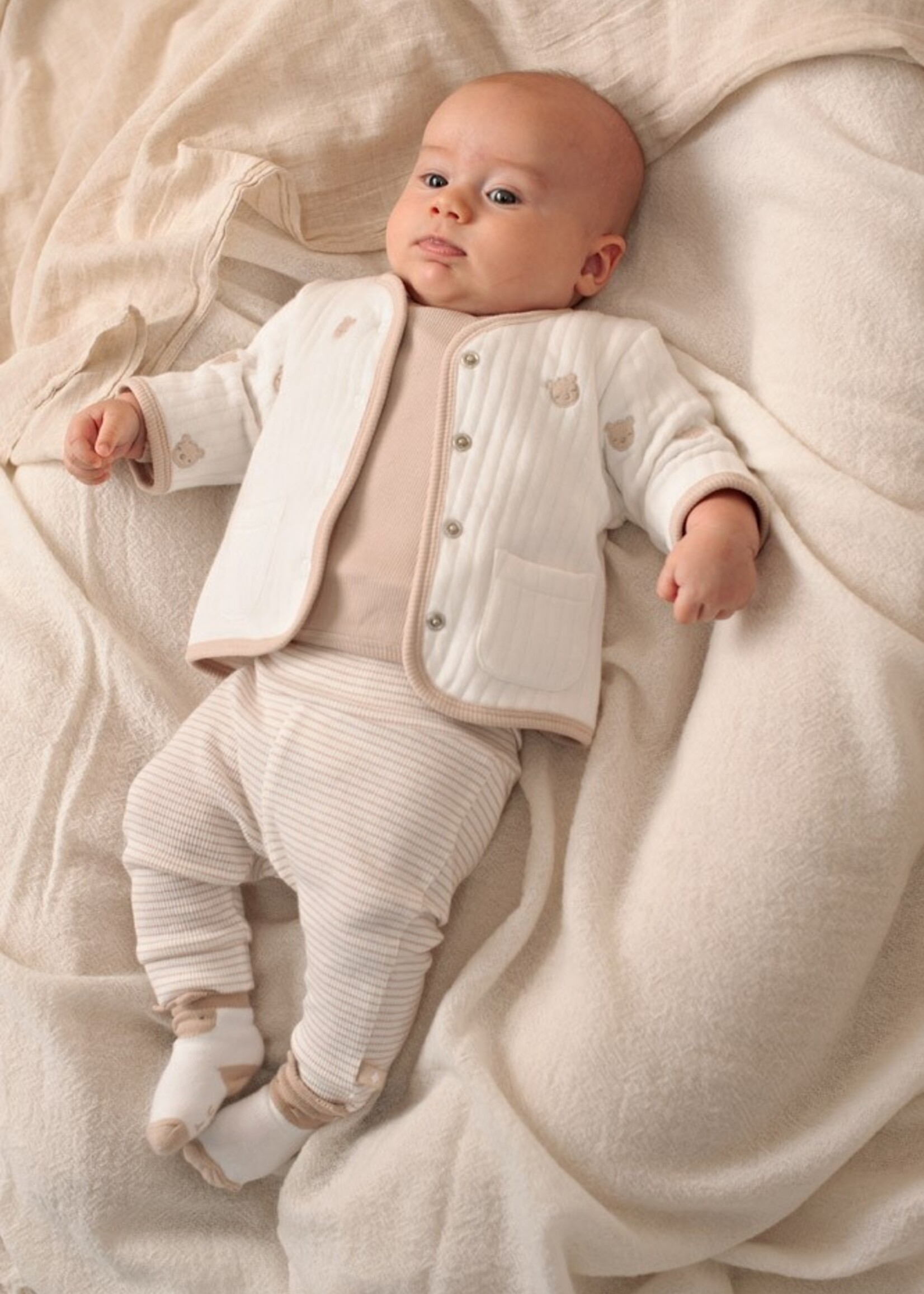 Feetje Feetje | Broek rib met streep - Honey Bear