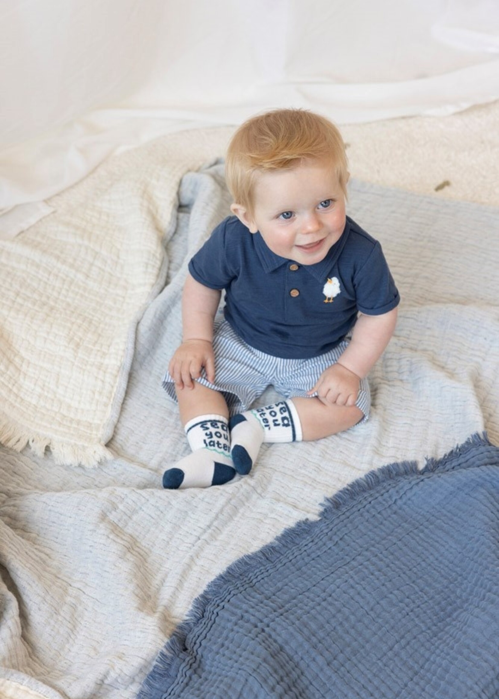 Feetje Feetje | Short streep chambray - Seaside Happiness