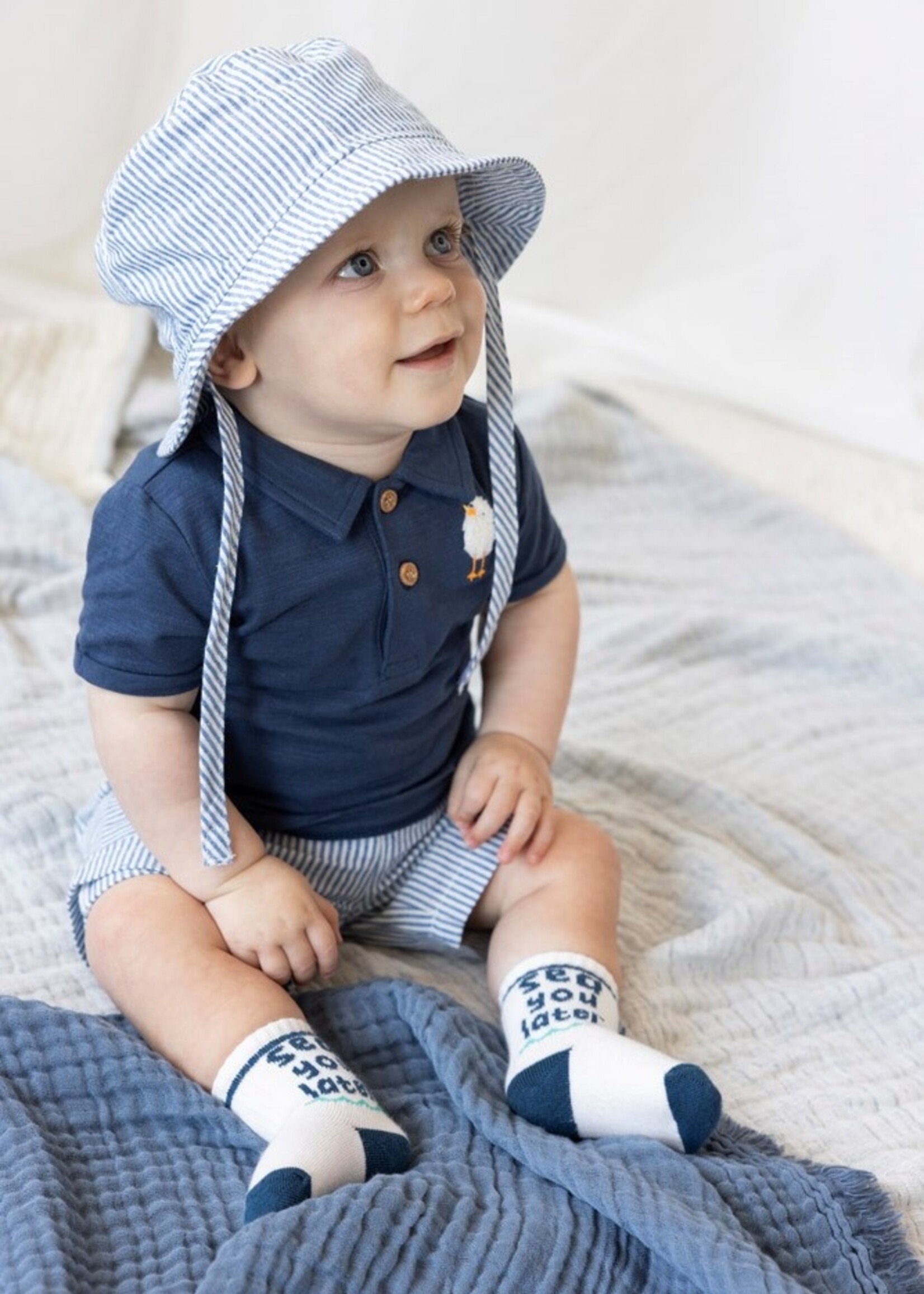 Feetje Feetje | Short streep chambray - Seaside Happiness