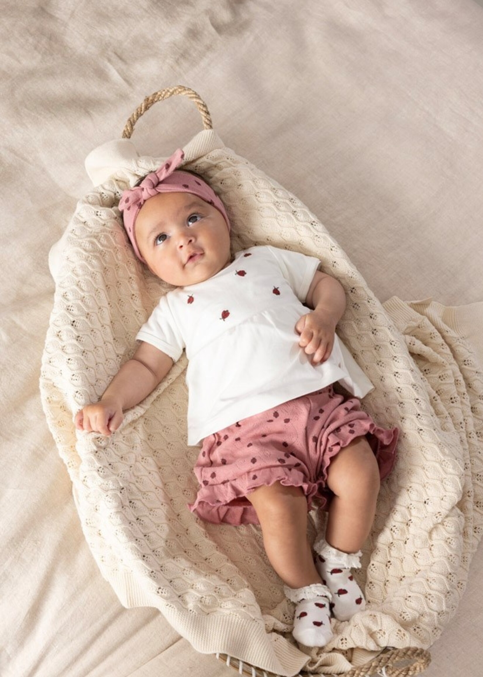 Feetje Feetje | Short ajour rib AOP - Ladybug