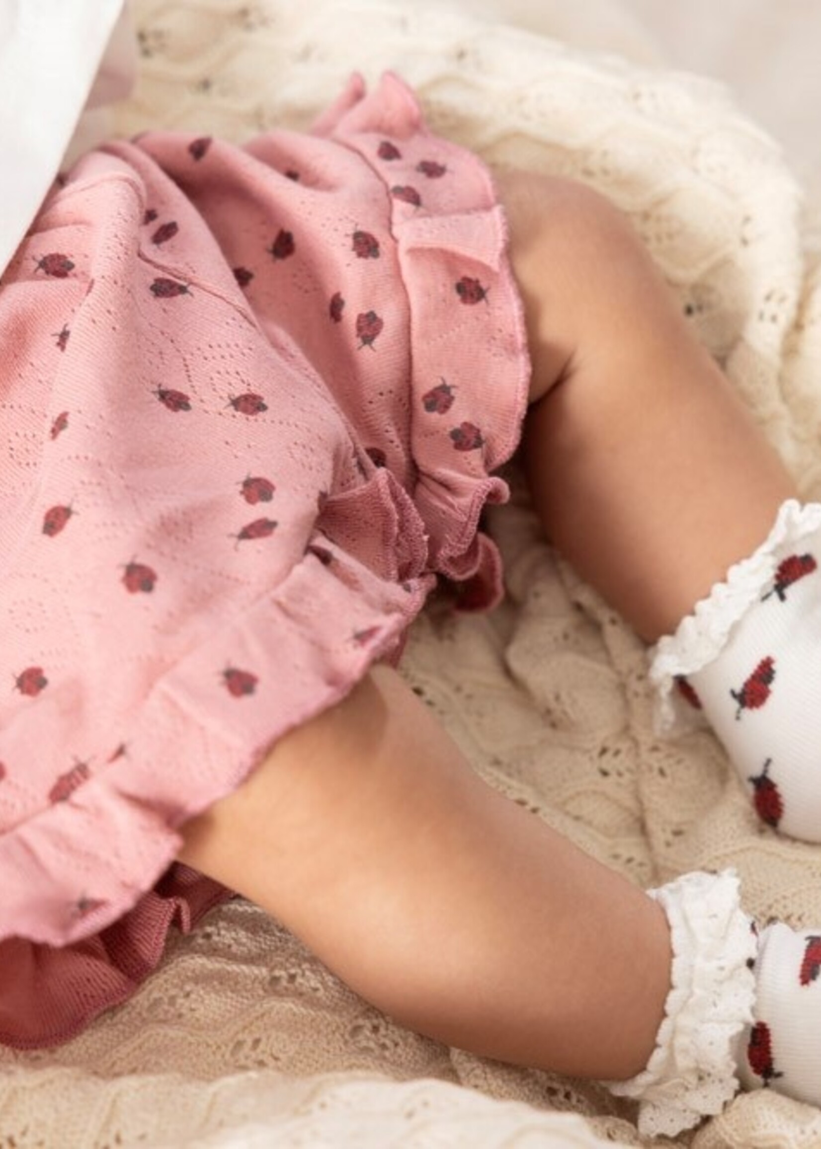 Feetje Feetje | Short ajour rib AOP - Ladybug