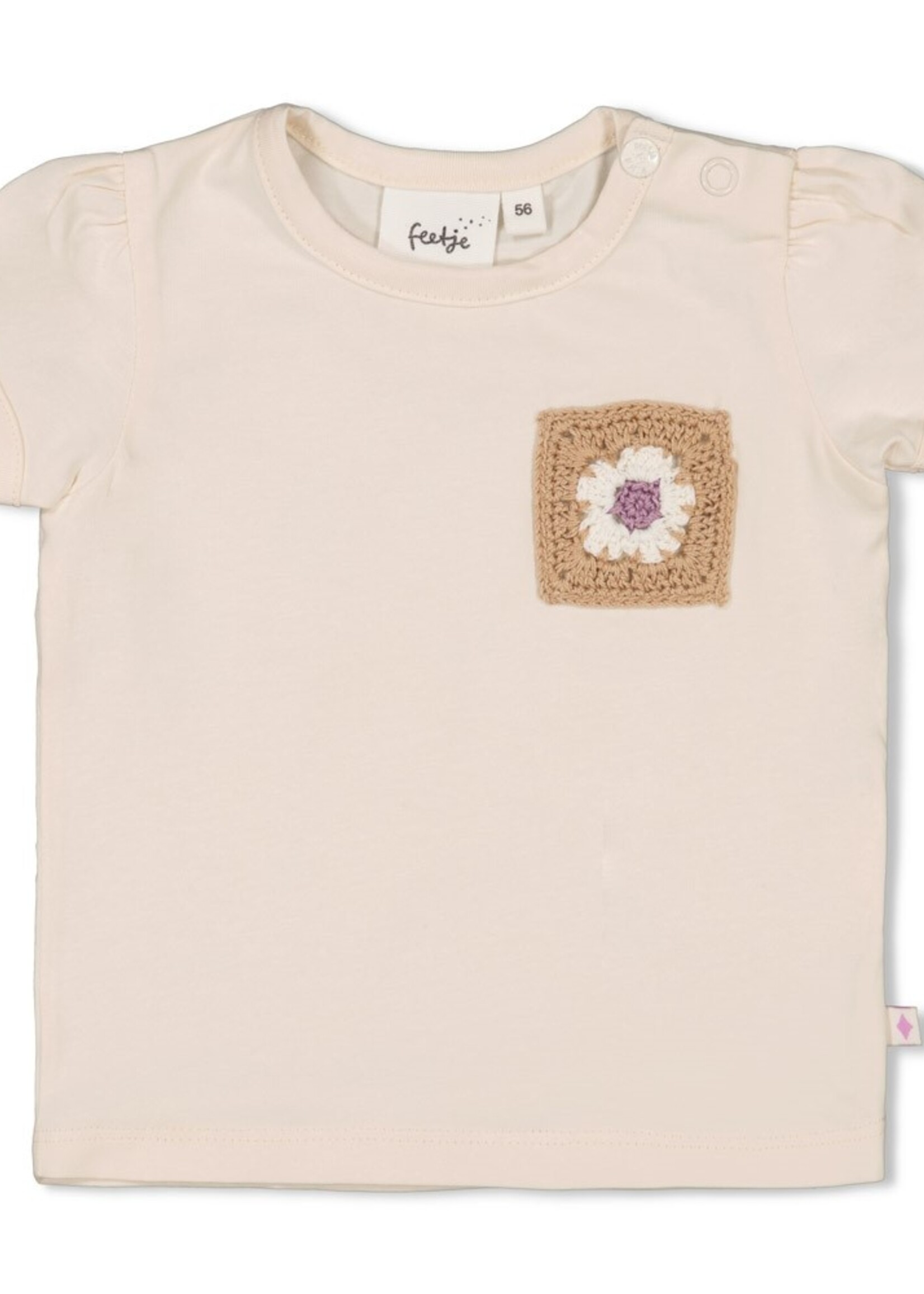 Feetje Feetje | T-shirt met crochet zakje - Flower Ranch