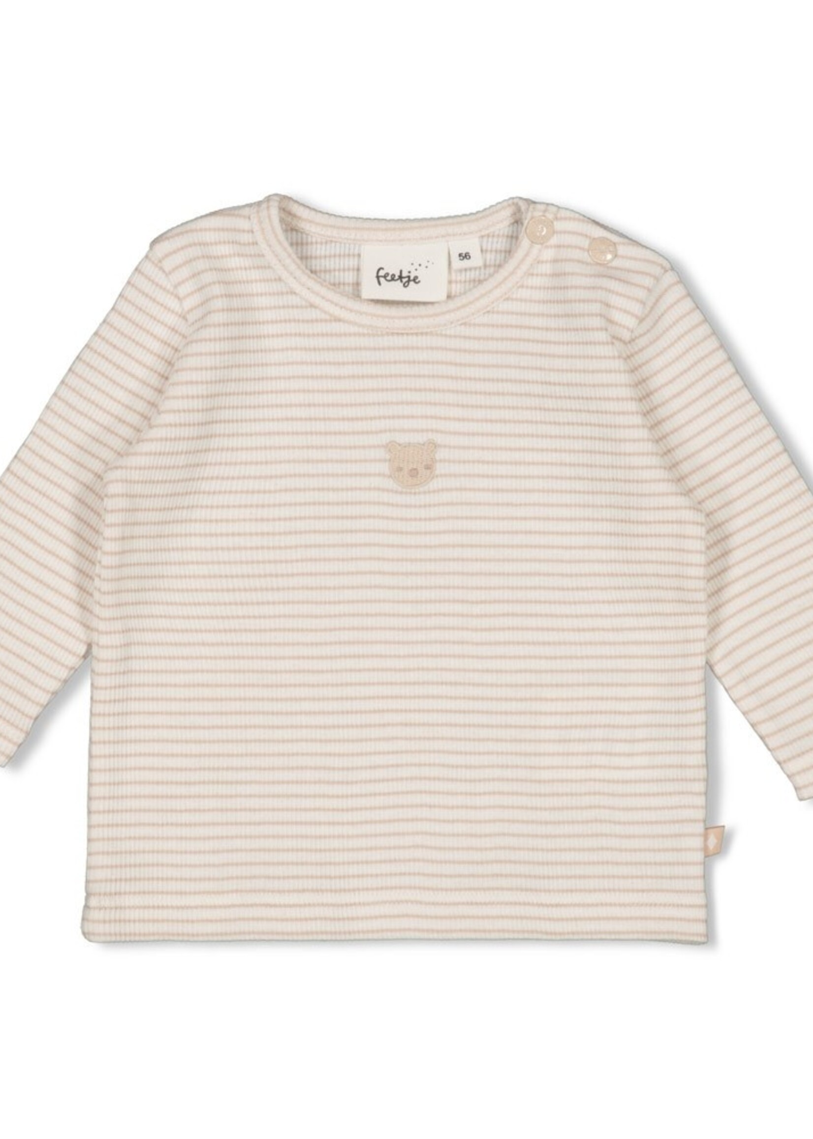 Feetje Feetje | Longsleeve rib met streep - Honey Bear