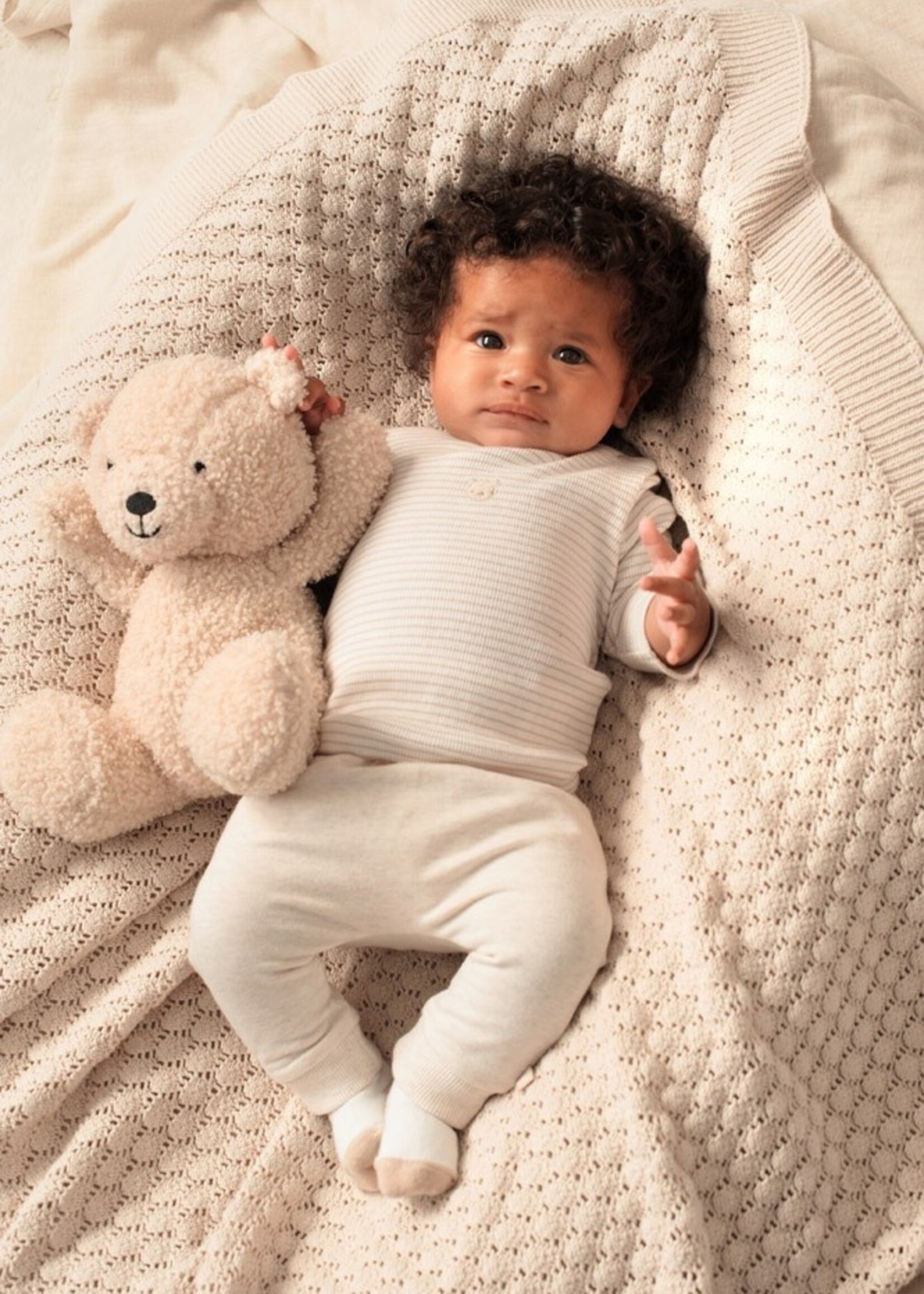 Feetje Feetje | Longsleeve rib met streep - Honey Bear