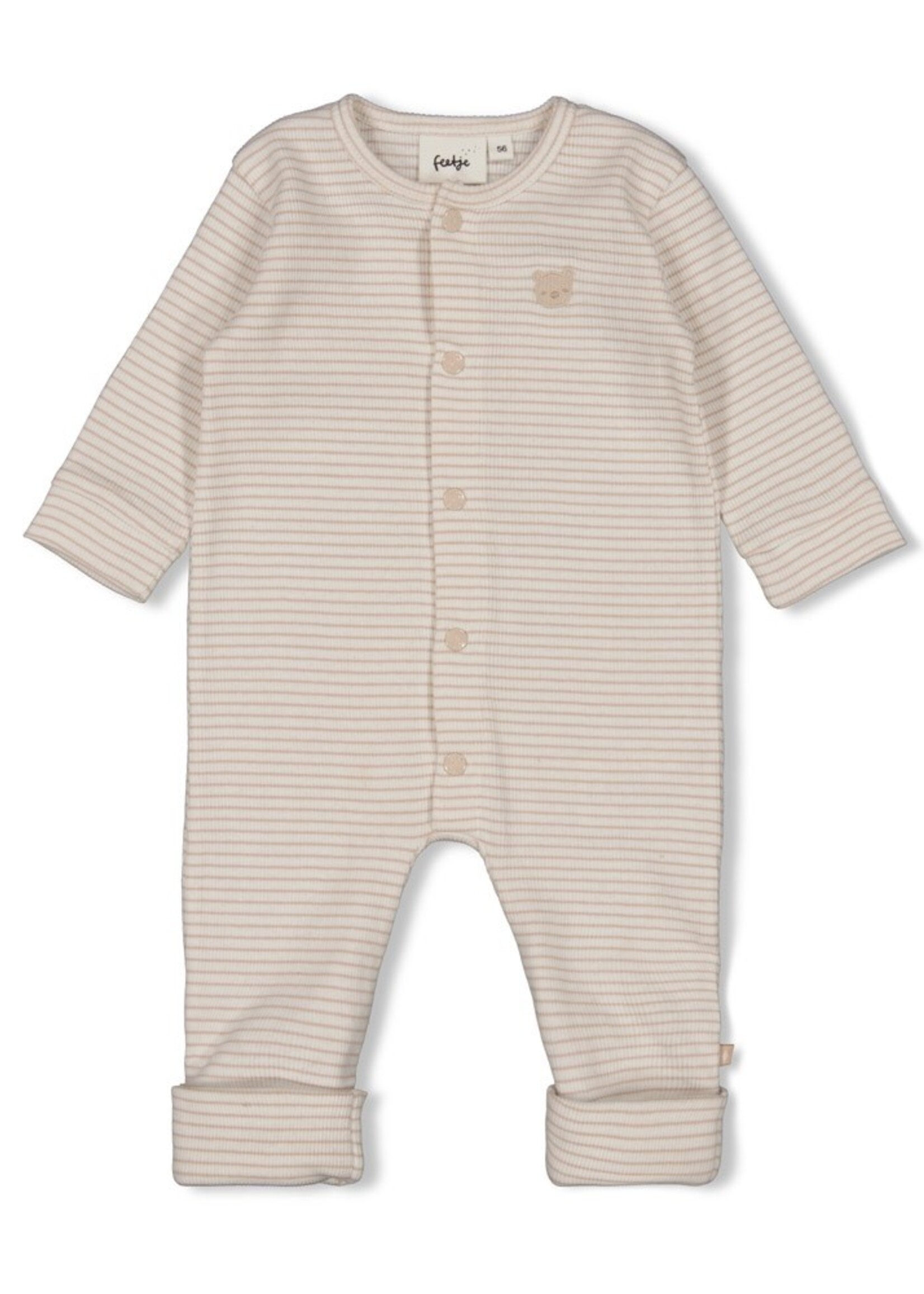 Feetje Feetje | Pak omslagvoet rib met streep - Honey Bear - Zand