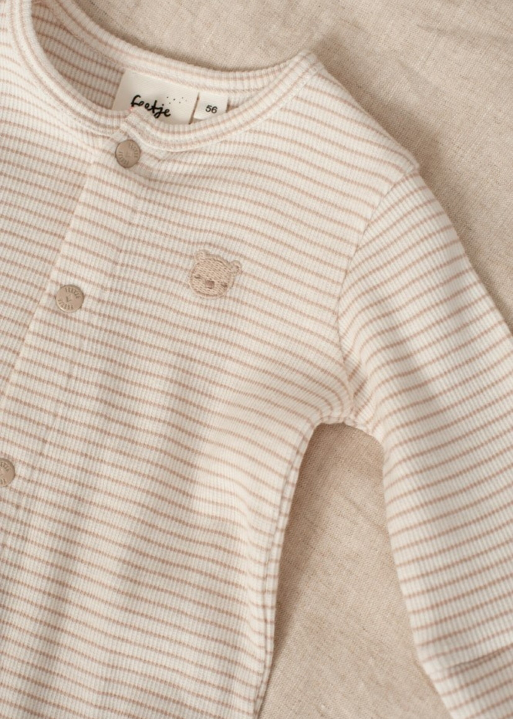 Feetje Feetje | Pak omslagvoet rib met streep - Honey Bear - Zand