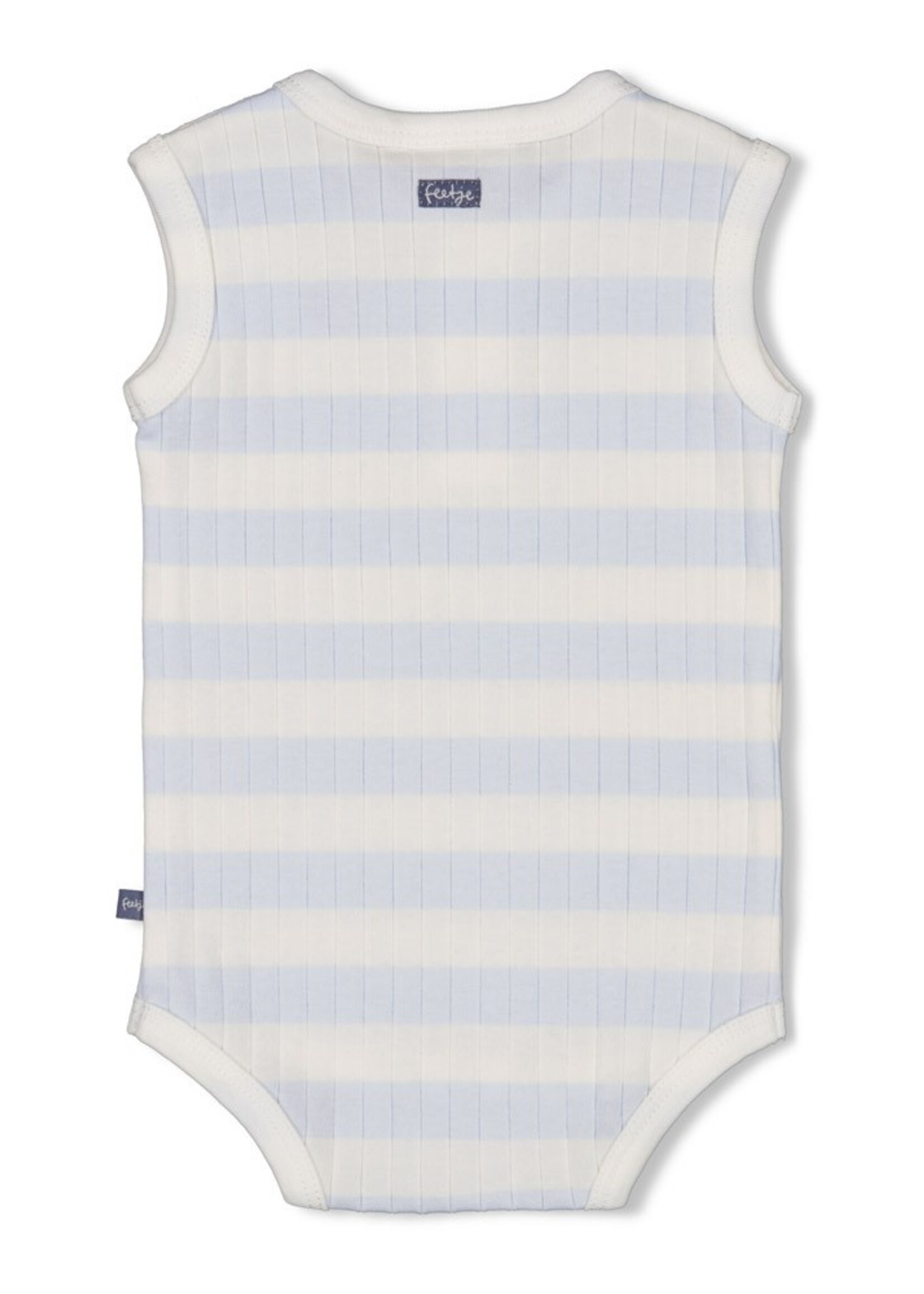 Feetje Feetje | Romper rib met streep k/m - Blue Ocean - Blauw
