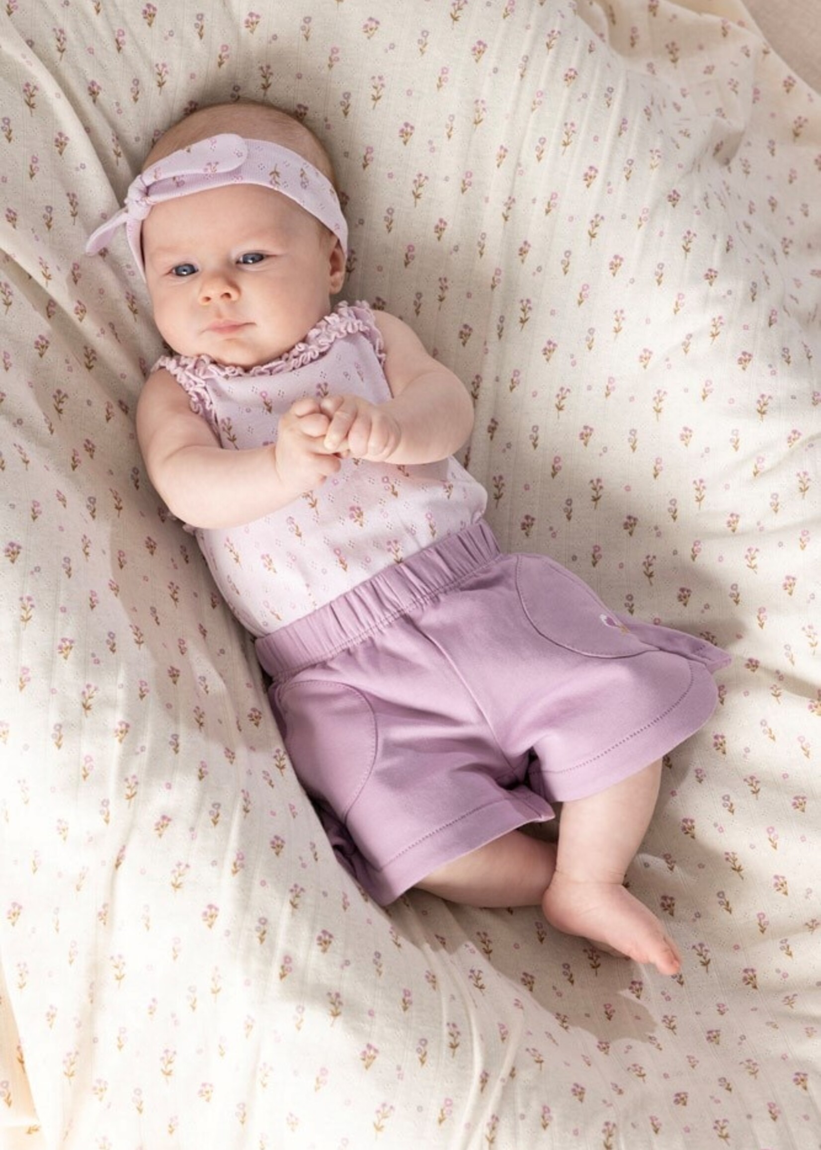 Feetje Feetje | Romper pointelle rib AOP - Flower Ranch - Lila