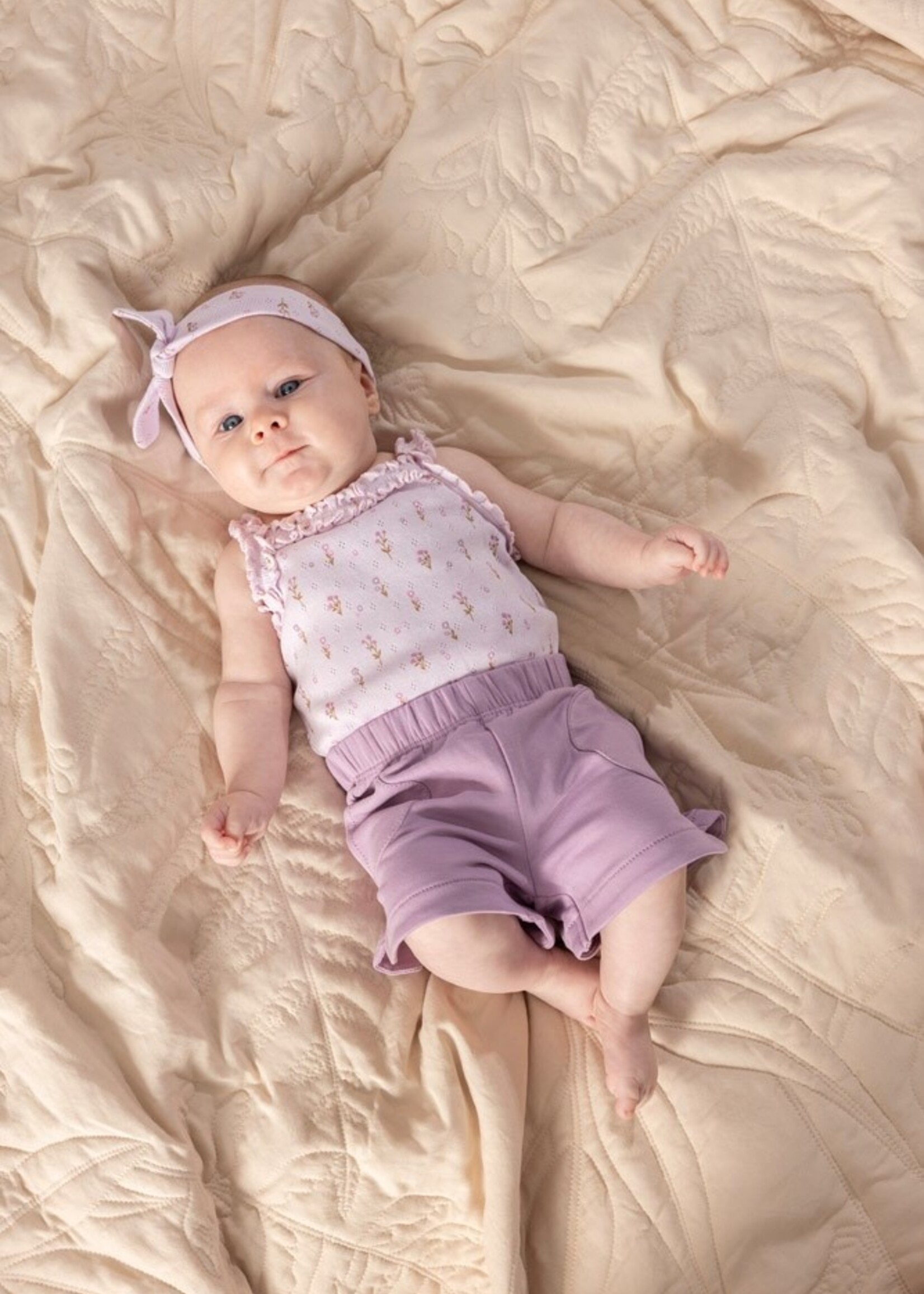 Feetje Feetje | Romper pointelle rib AOP - Flower Ranch - Lila