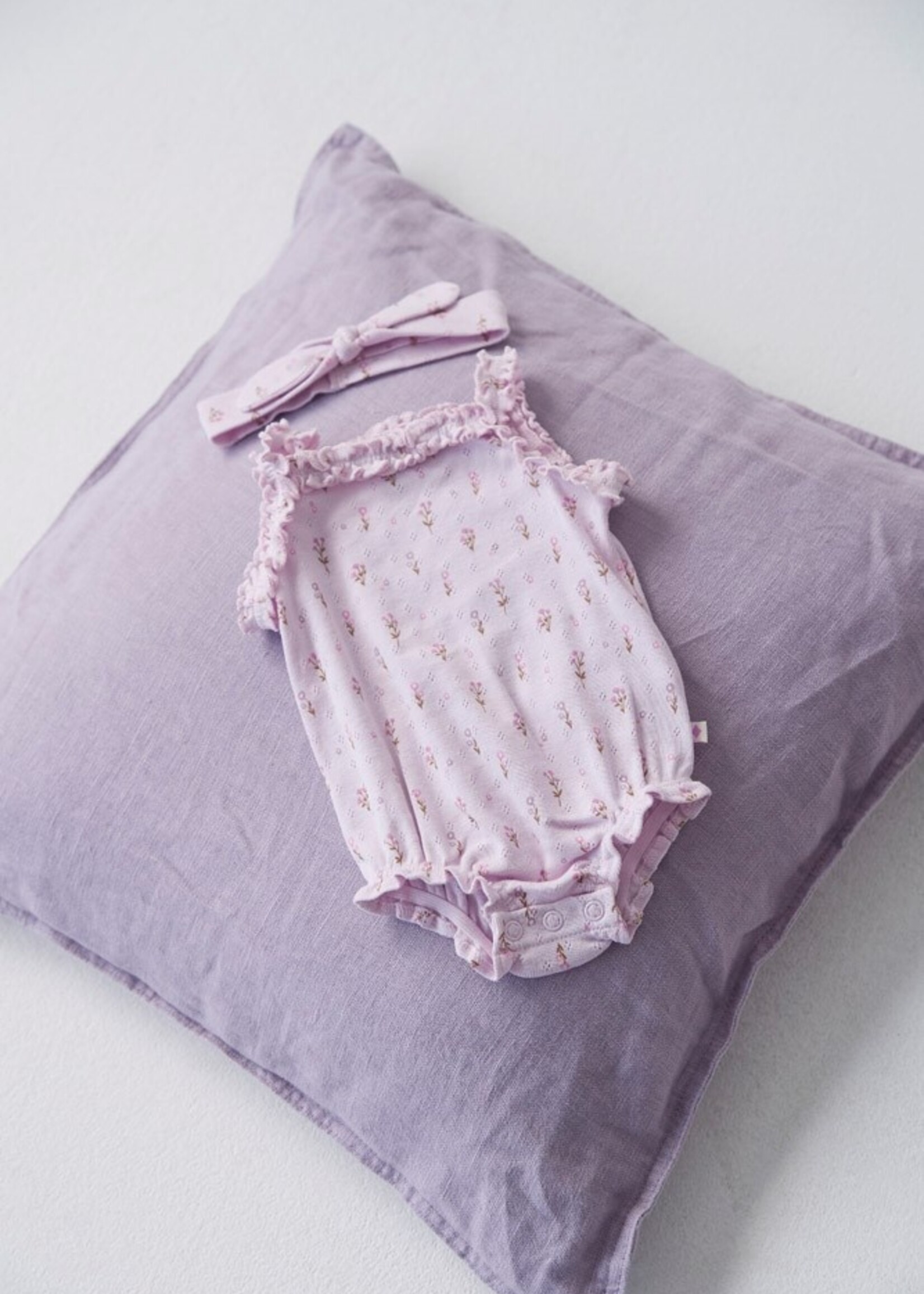 Feetje Feetje | Romper pointelle rib AOP - Flower Ranch - Lila