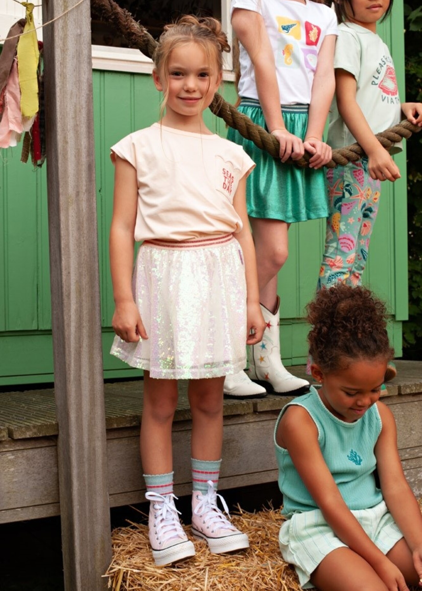 Jubel Jubel | Pailetten rok - Lazy Lagoon - l.Roze