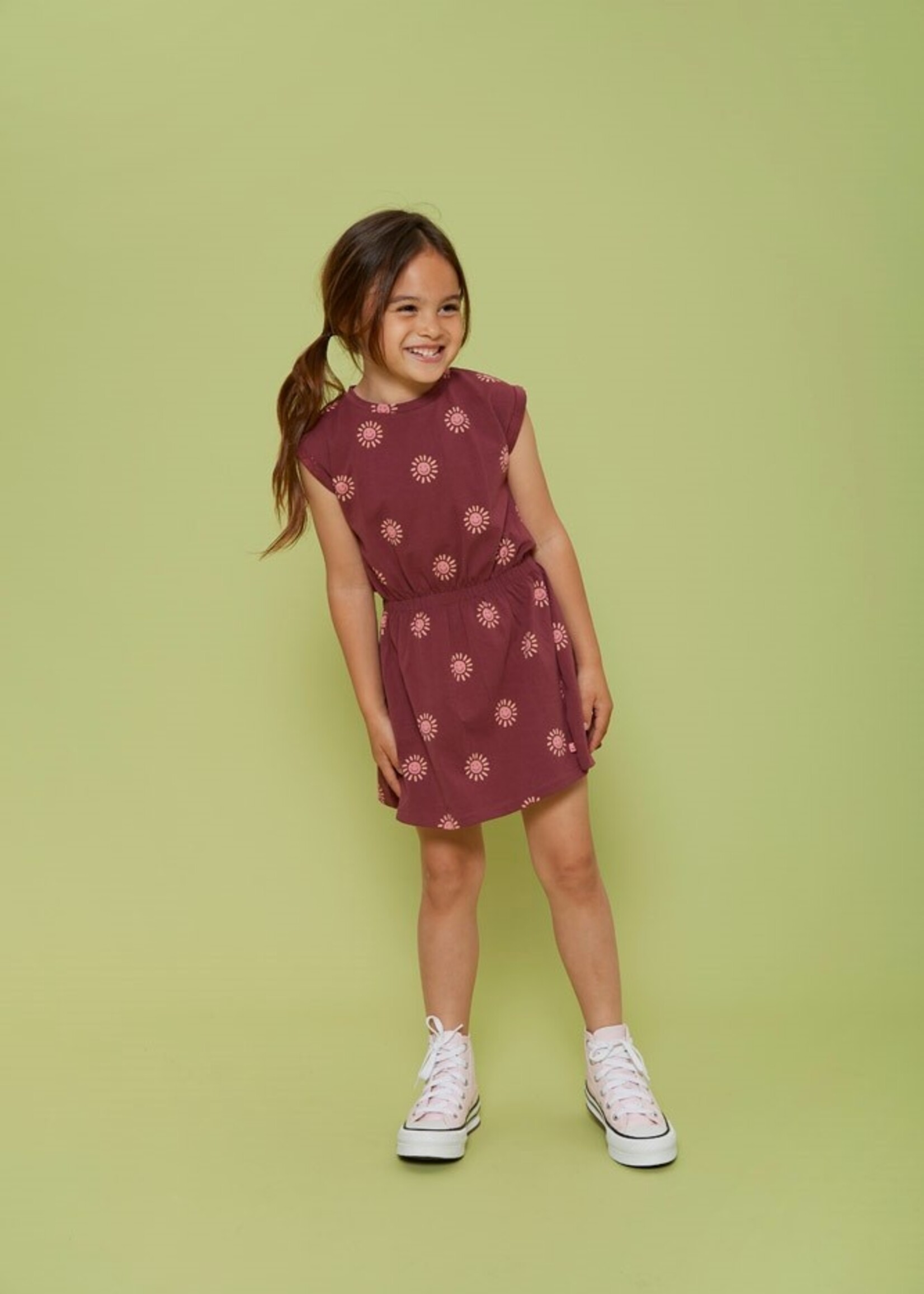 Jubel Jubel | Jurk AOP - Salsa Sunset - Bordeaux