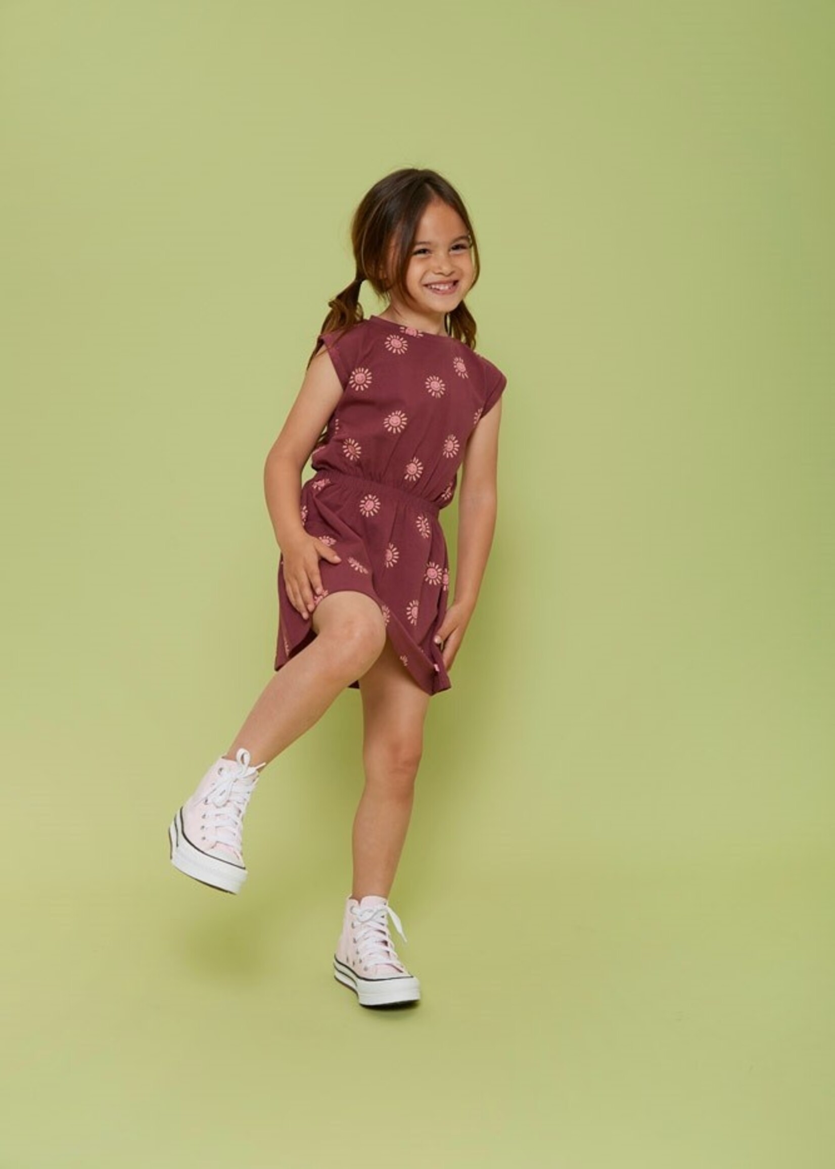 Jubel Jubel | Jurk AOP - Salsa Sunset - Bordeaux