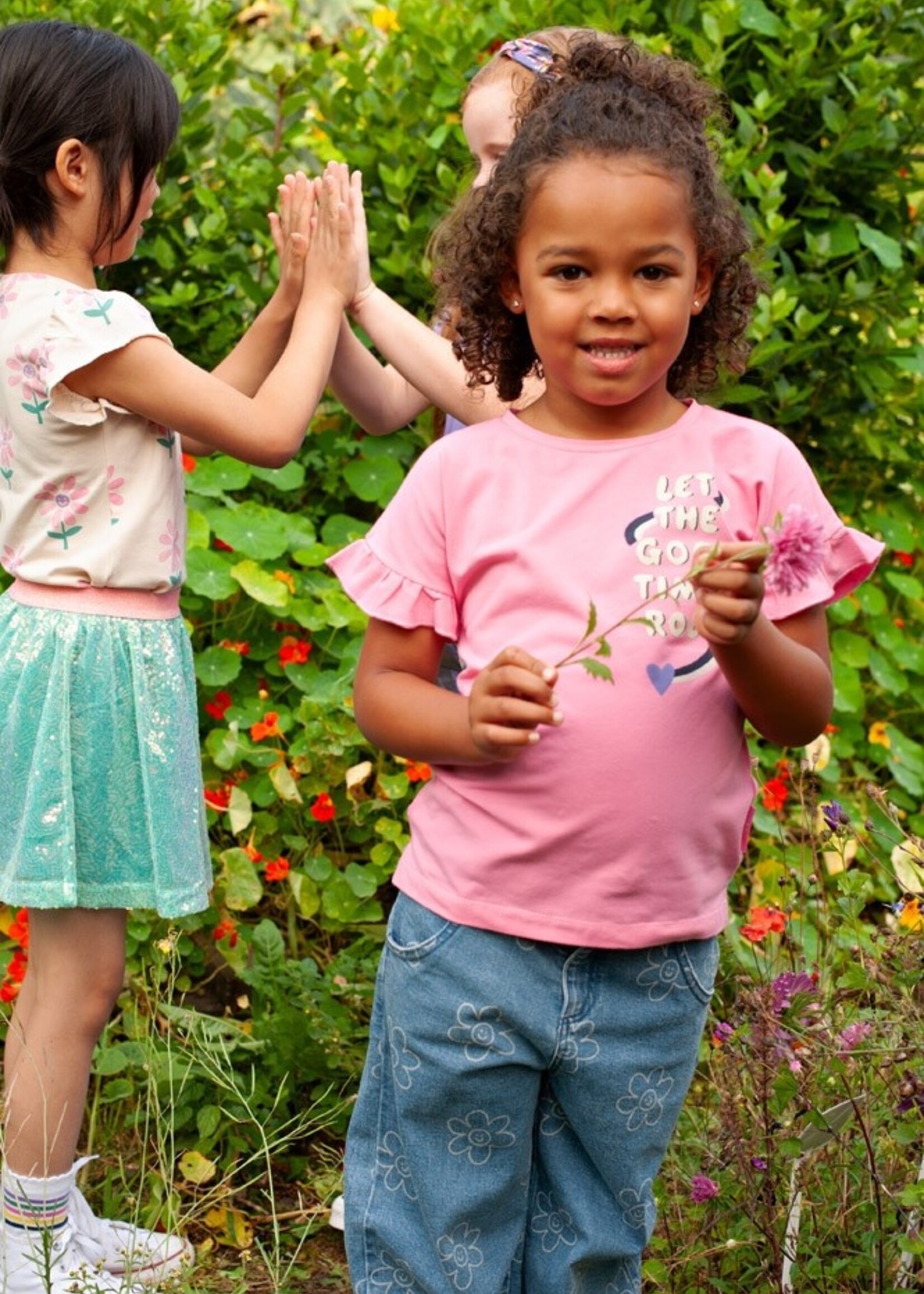 Jubel Jubel | Jeans wide leg AOP - Rolling into Spring - L.blauw denim