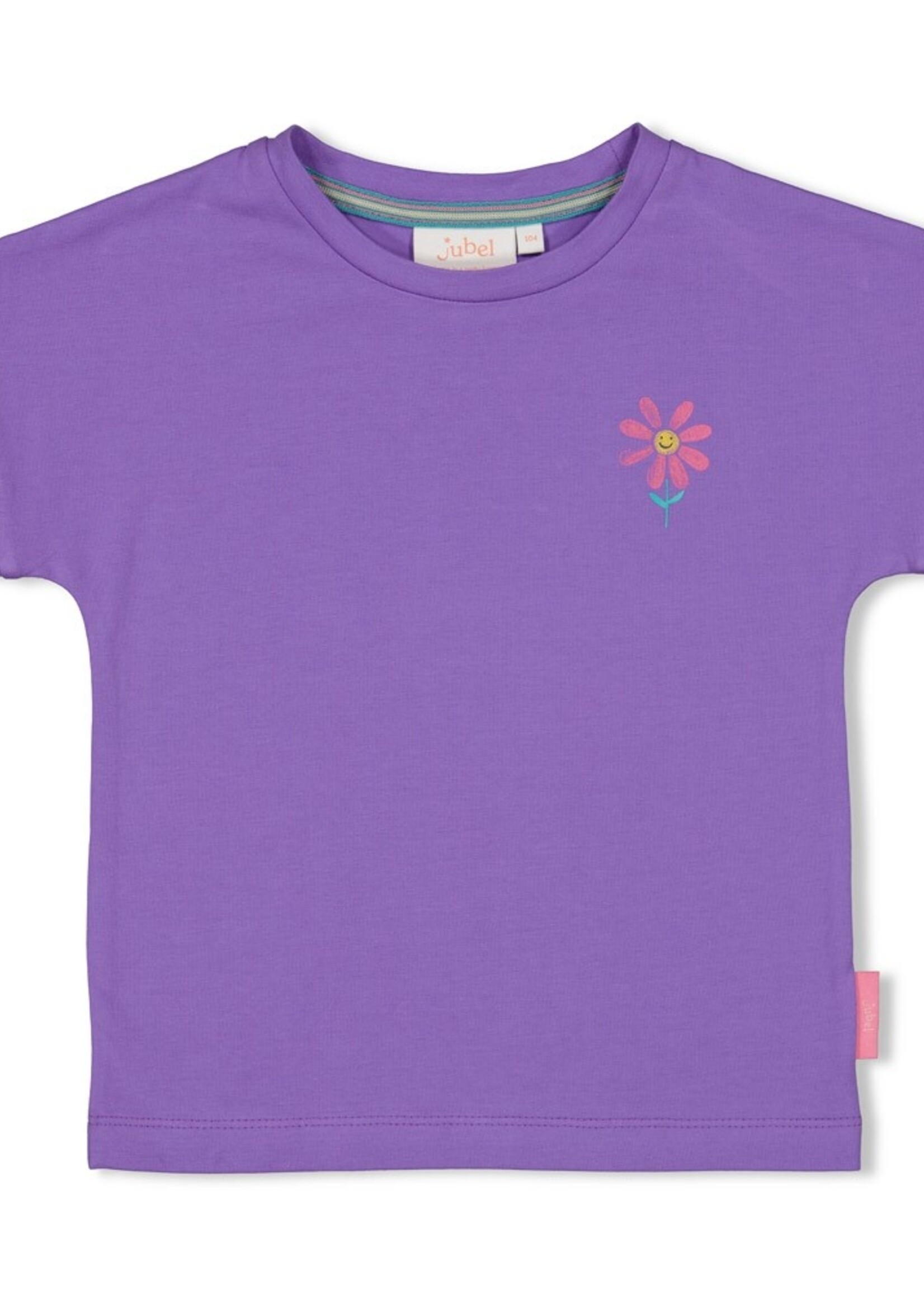 Jubel Jubel | T-shirt met backprint - Rolling in to Spring – Paars