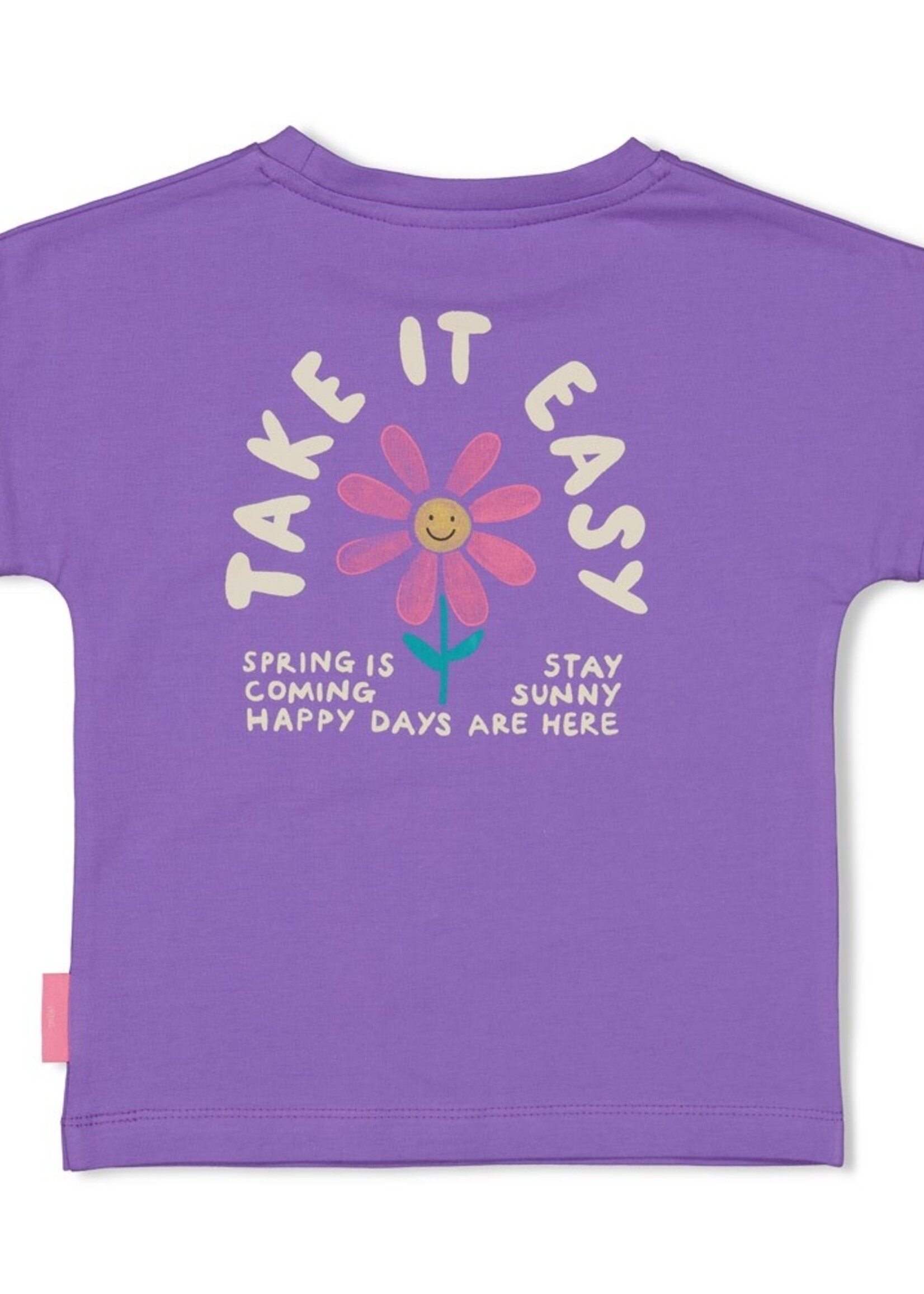 Jubel Jubel | T-shirt met backprint - Rolling in to Spring – Paars