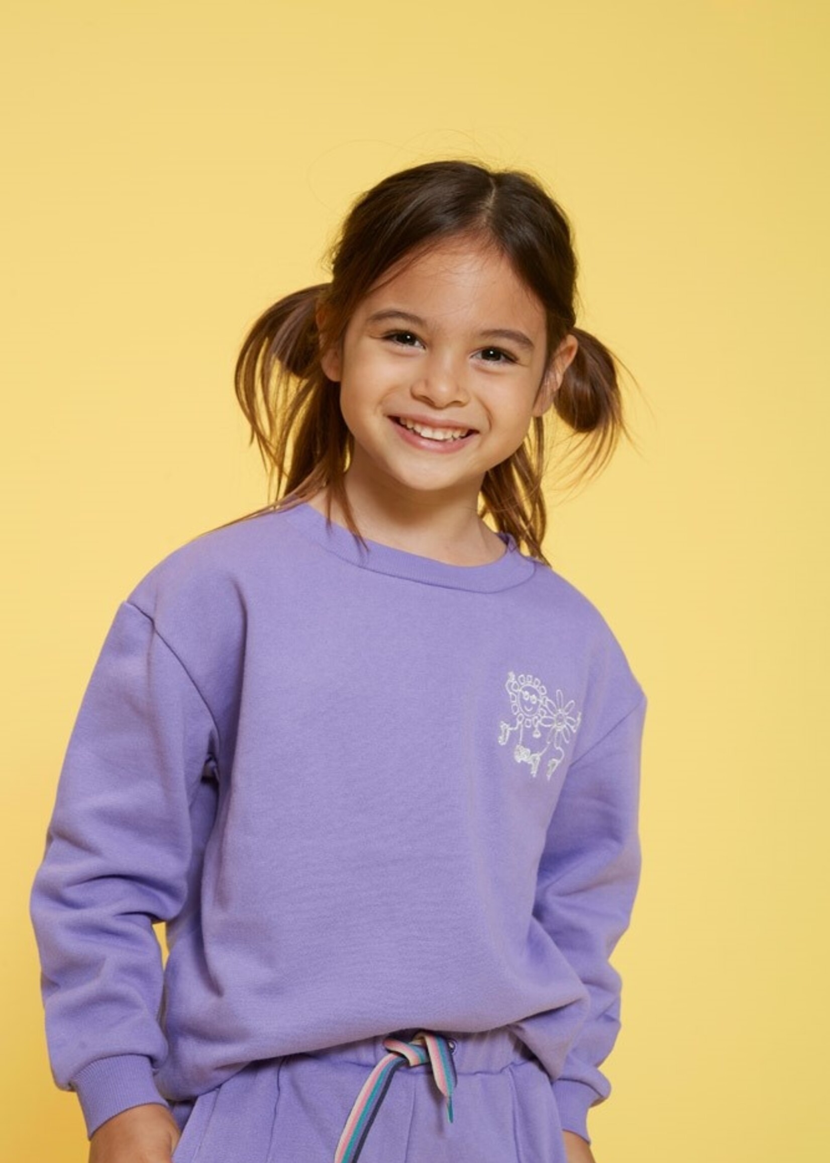 Jubel Jubel | Sweater met backprint - Rolling into Spring - Paars