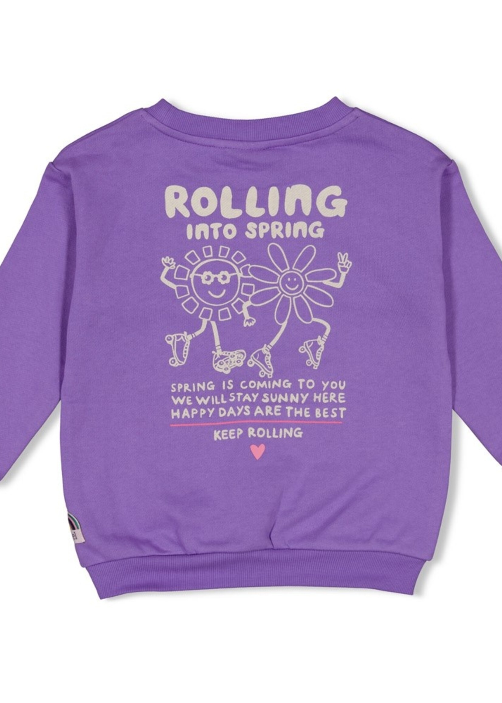 Jubel Jubel | Sweater met backprint - Rolling into Spring - Paars