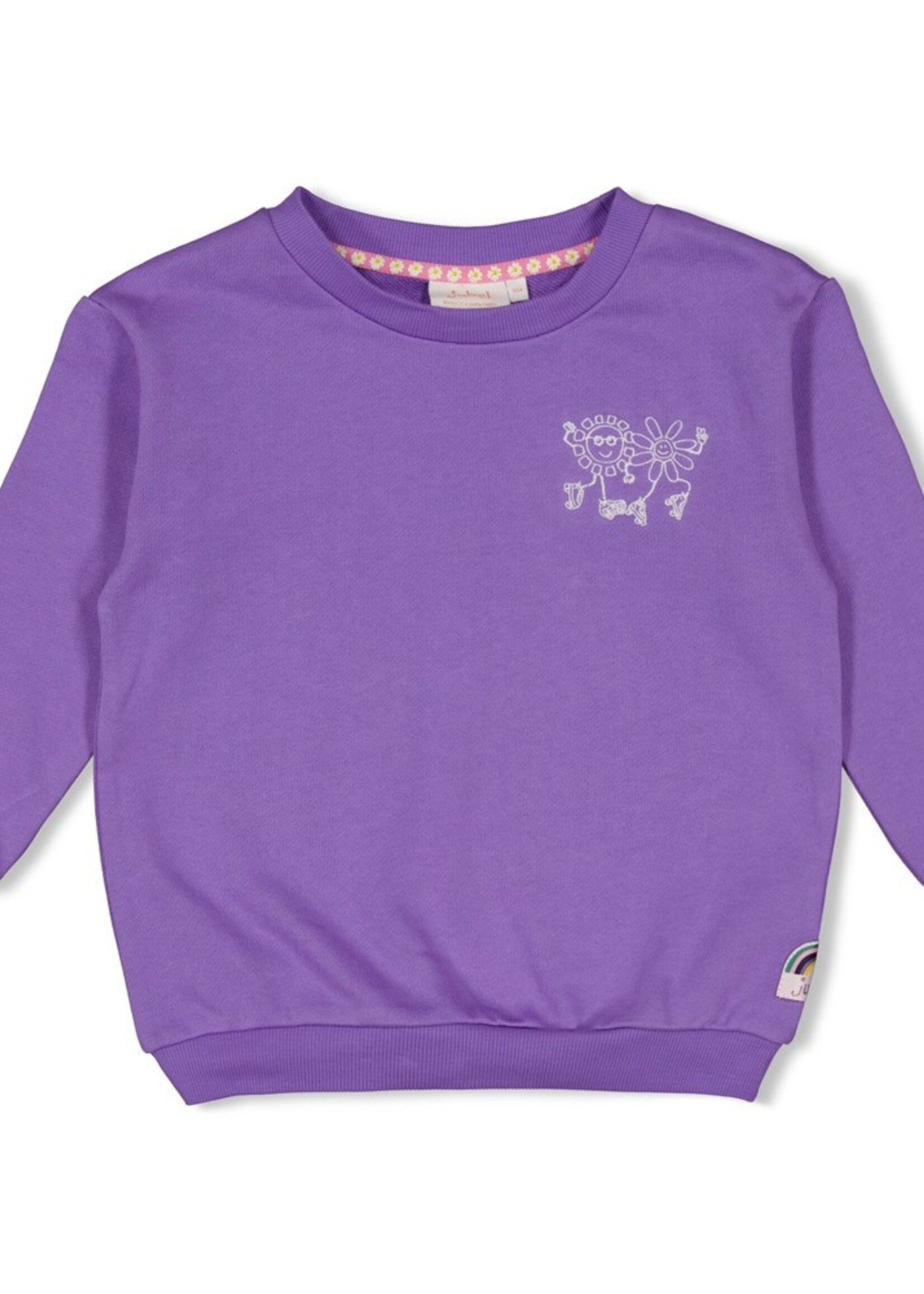 Jubel Jubel | Sweater met backprint - Rolling into Spring - Paars