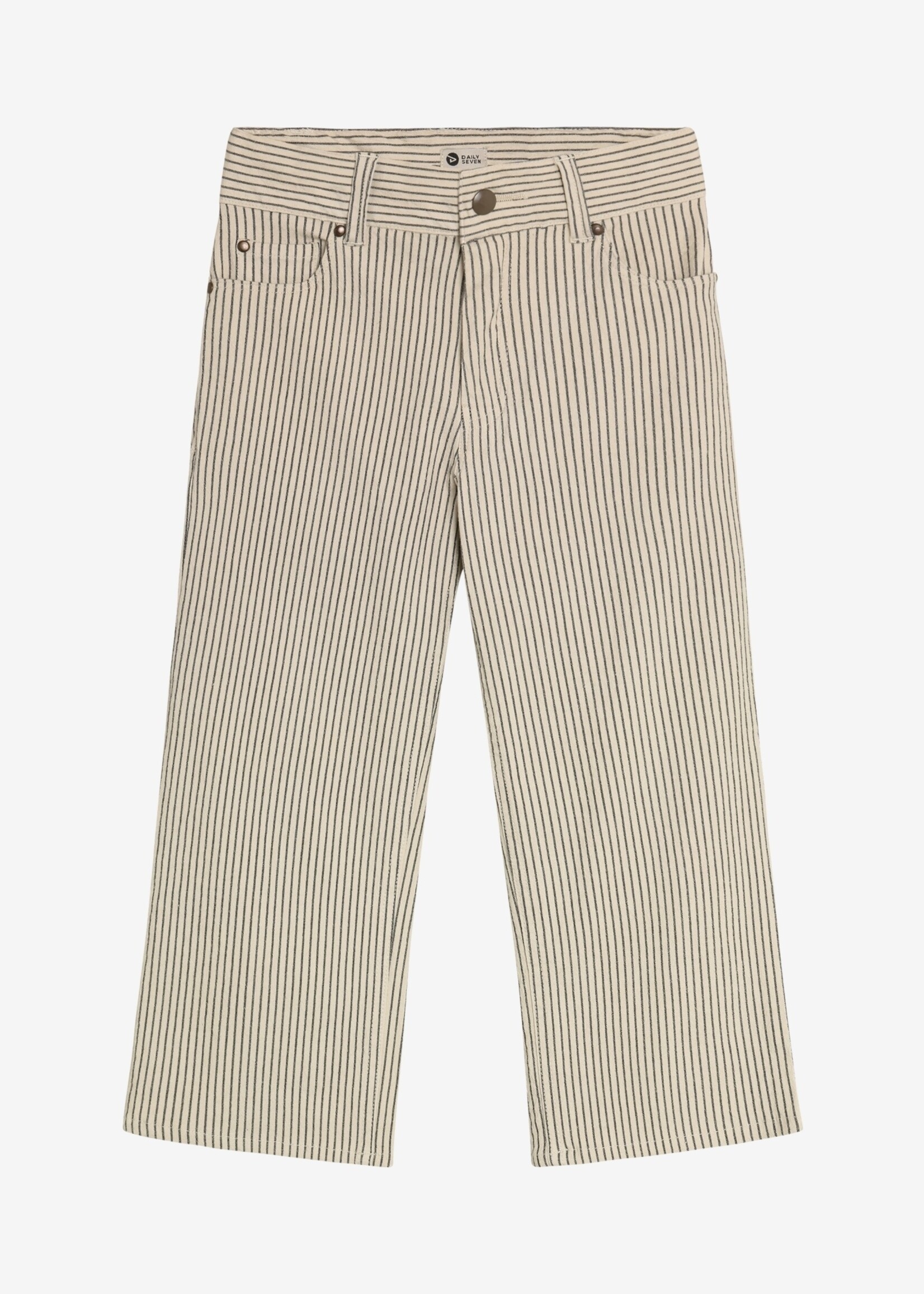 Daily7 Daily7 | Straight Fit Small Stripe – White