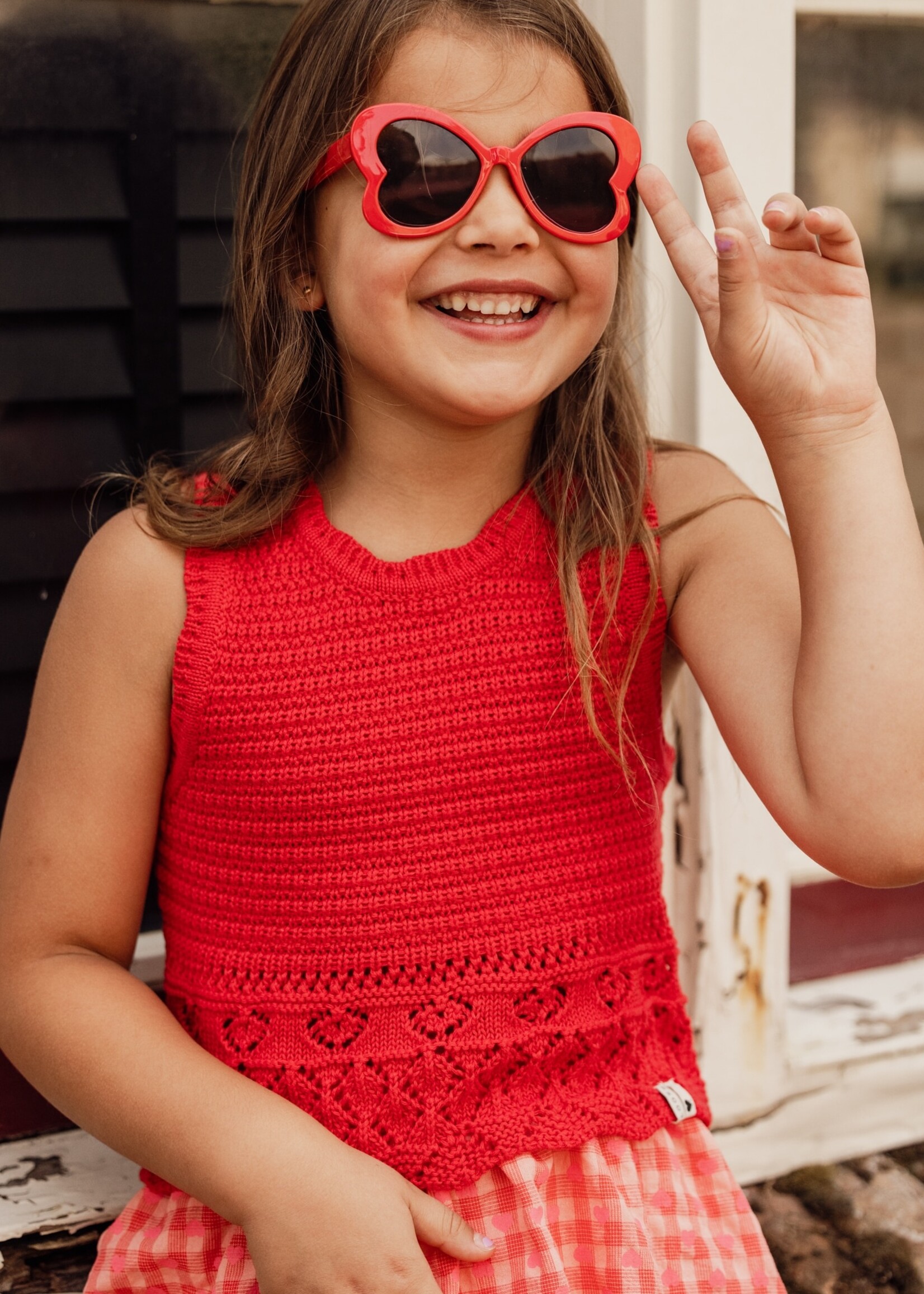 LOOXS Little LOOXS Little | Little knitted spencer - poppy red