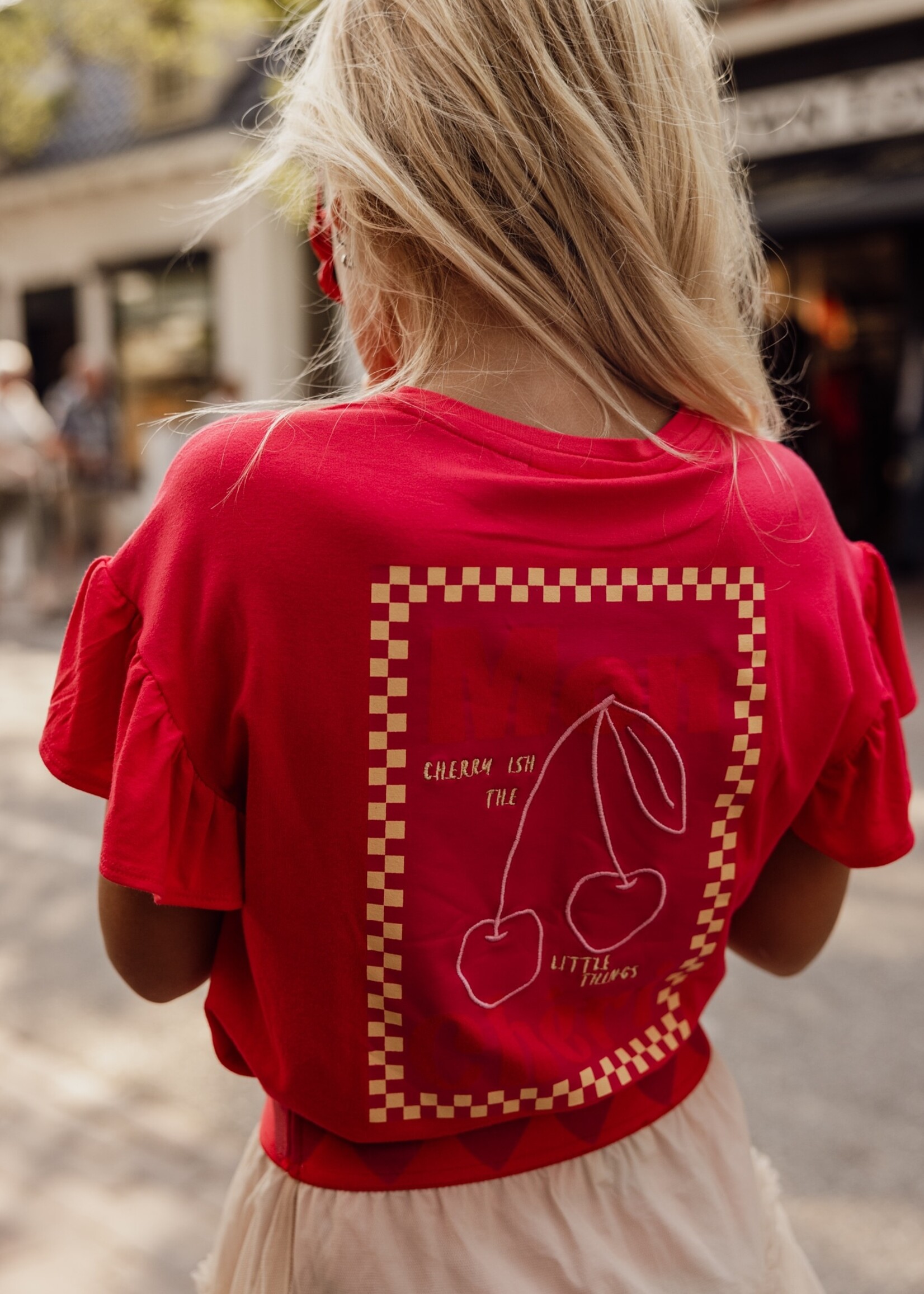 LOOXS Little LOOXS Little | Little T-shirt SS ruffles - poppy red