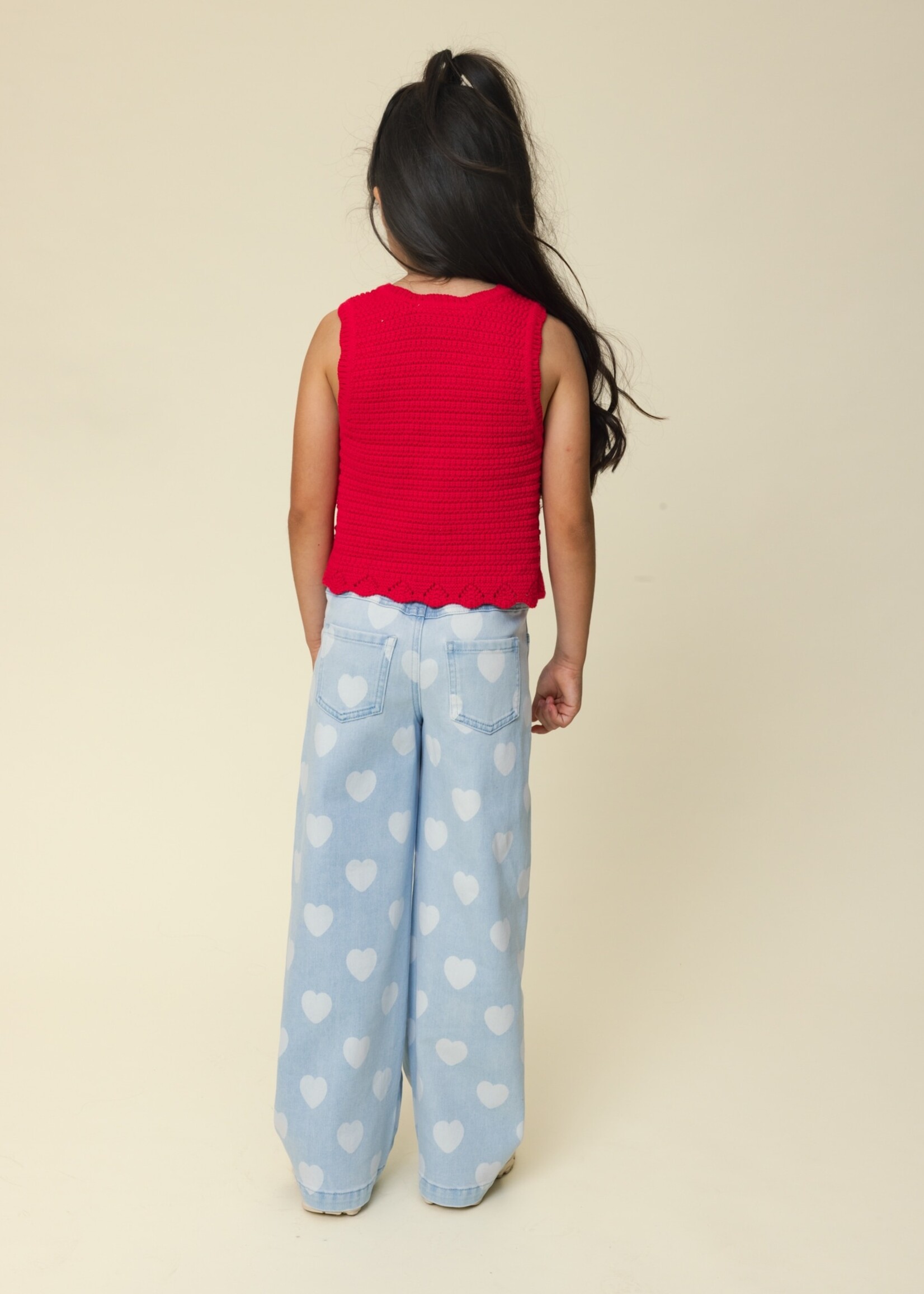 LOOXS Little LOOXS Little | Little Heart wideleg Denim - Heart denim