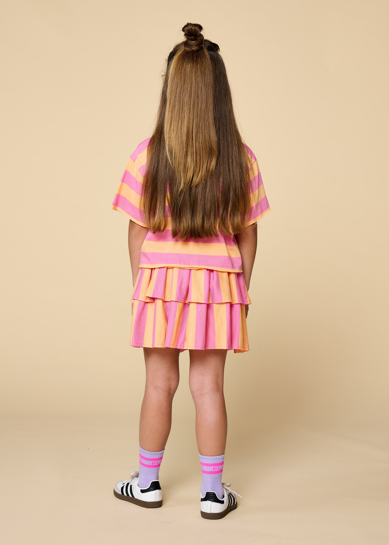 Petit Blush Petit Blush | Stripe Smock Skirt - Cashmere Rose/Peach Cobbler