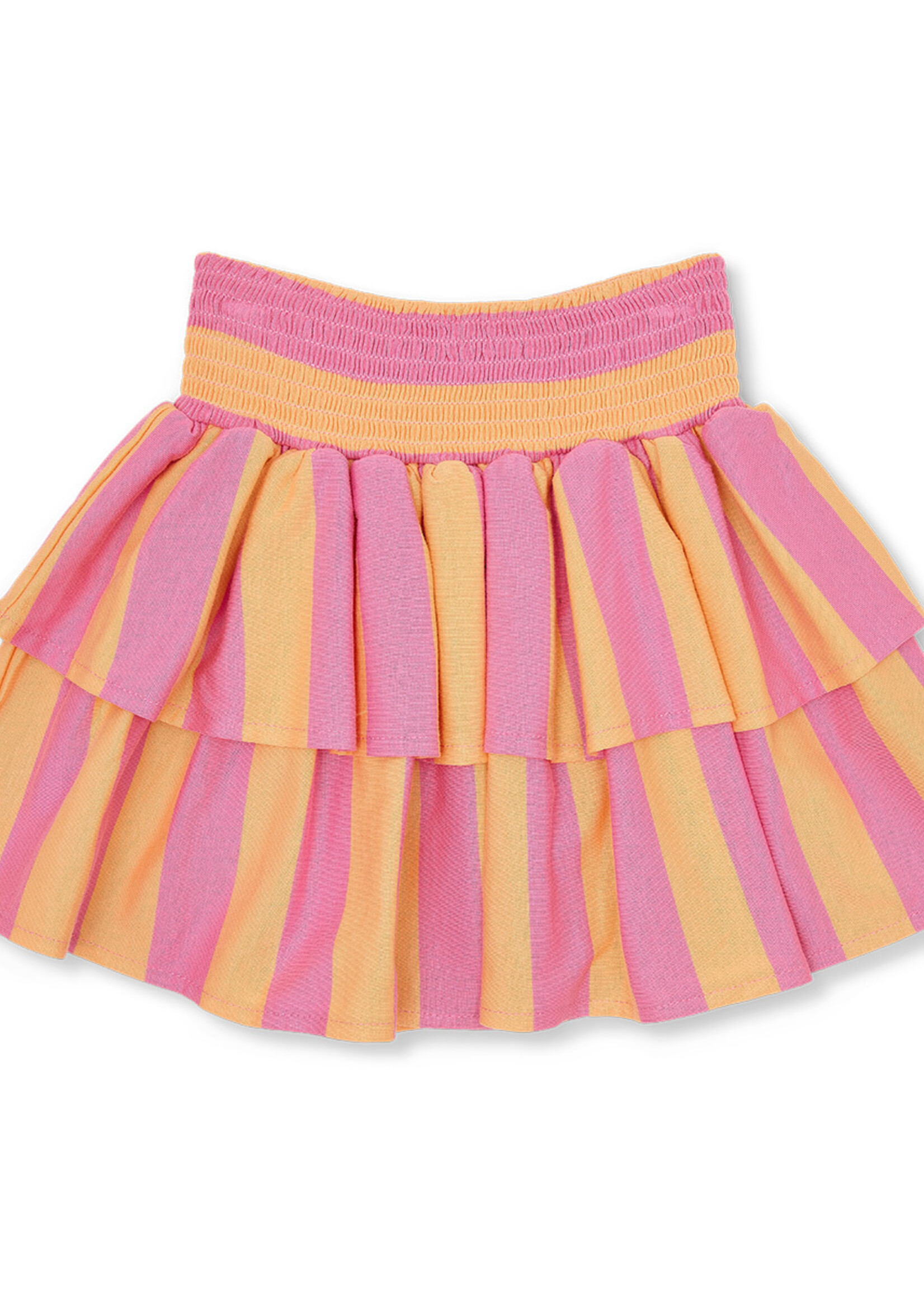 Petit Blush Petit Blush | Stripe Smock Skirt - Cashmere Rose/Peach Cobbler