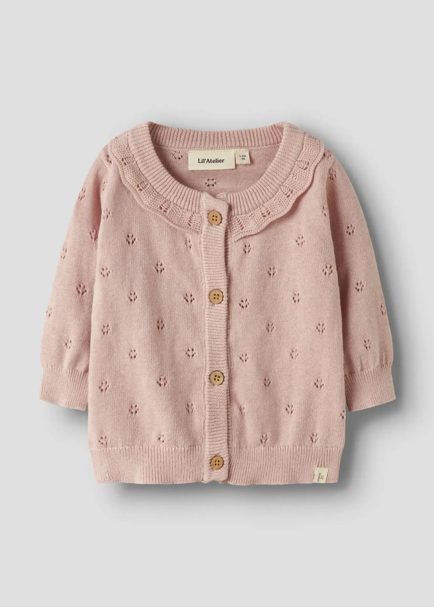 Lil’ Atelier Lil'Atelier | NBFDORINA ls knit card lil - Peach whip/melange