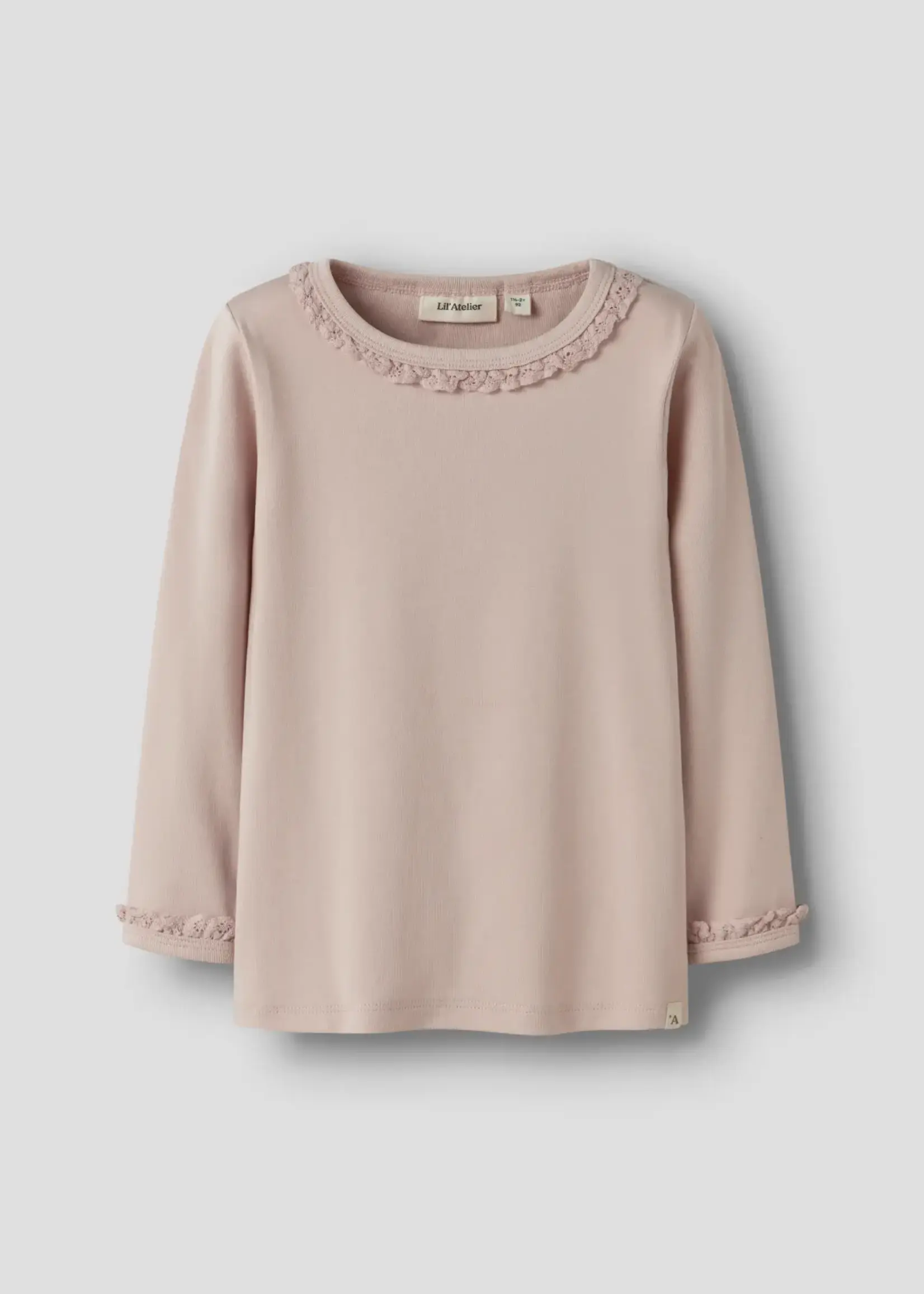 Lil' Atelier | NMFLAYO SUP LS SLIM TOP SOLID LIL - Peach Whip