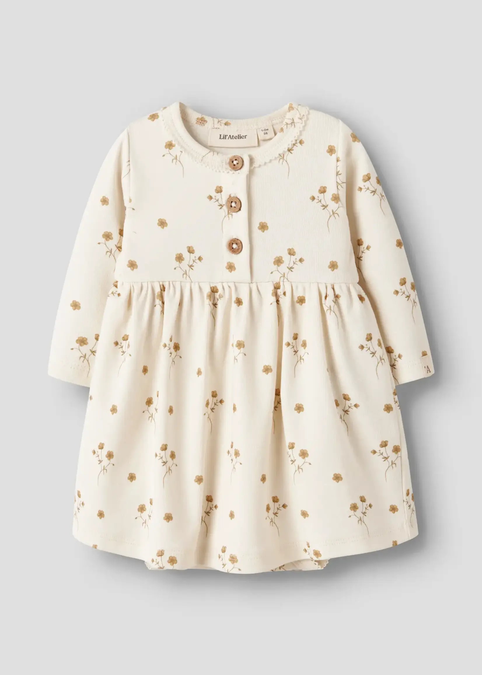 Lil’ Atelier Lil' Atelier | NBFLAYO SIF LS BODY DRESS LIL - Coconut Milk - Flower
