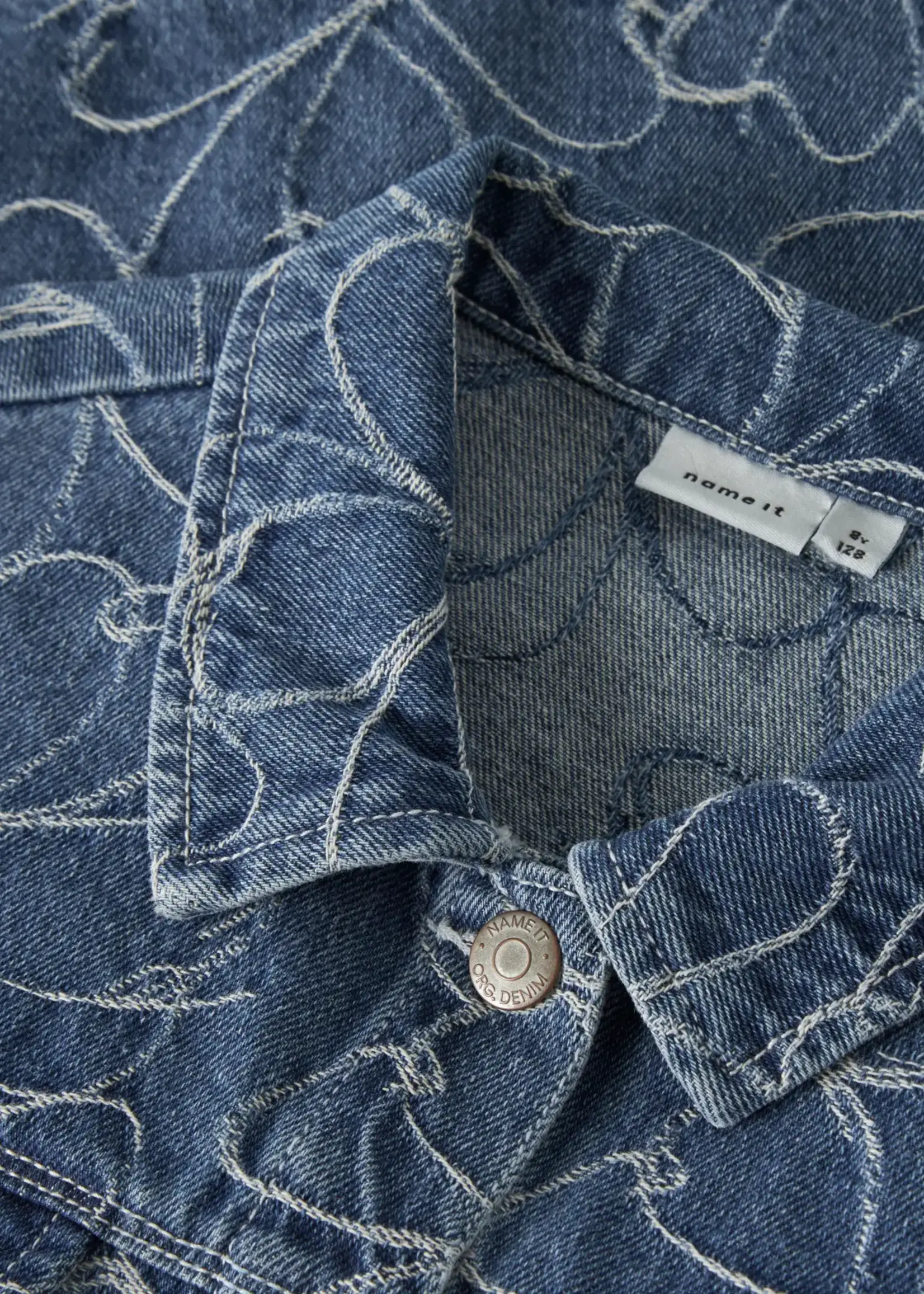 Name It Name it | NKFEVELYN 1/4 jacq dnm shirt 2928 JQ D - Medium Blue Denim