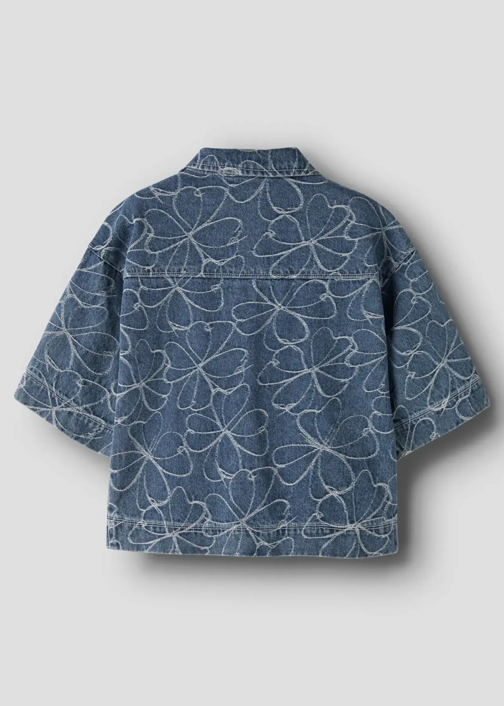 Name It Name it | NKFEVELYN 1/4 jacq dnm shirt 2928 JQ D - Medium Blue Denim