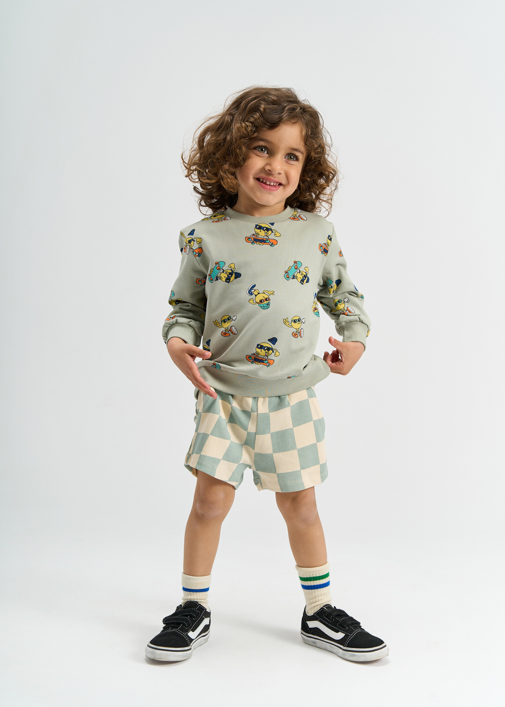 THE NEW SIBLINGS THE NEW SIBLINGS | TNSTSebastian Shorts - Aqua Gray AOP