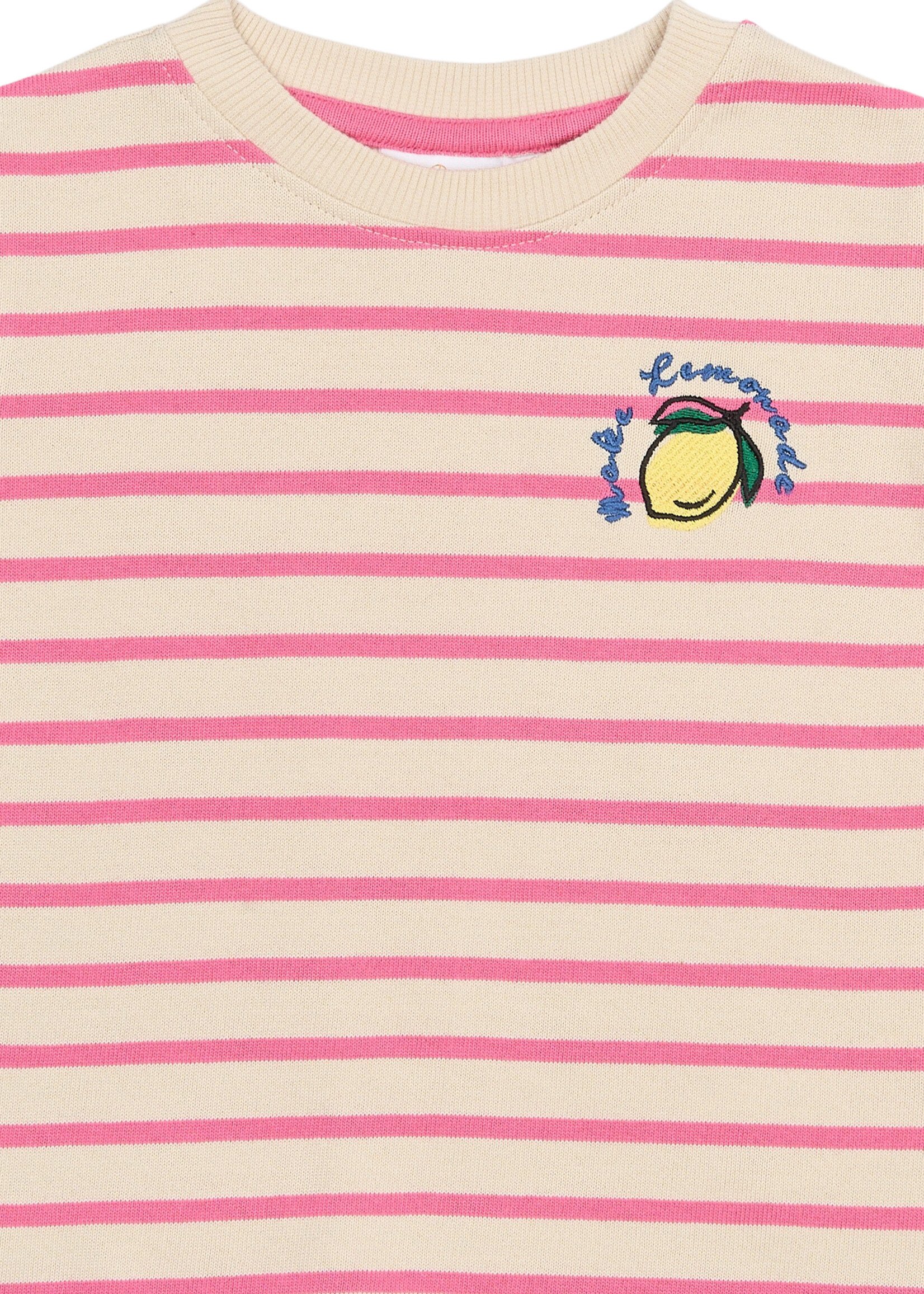 THE NEW SIBLINGS THE NEW SIBLINGS | TNSTSannah OS S_S Tee - Carmine Rose Striped