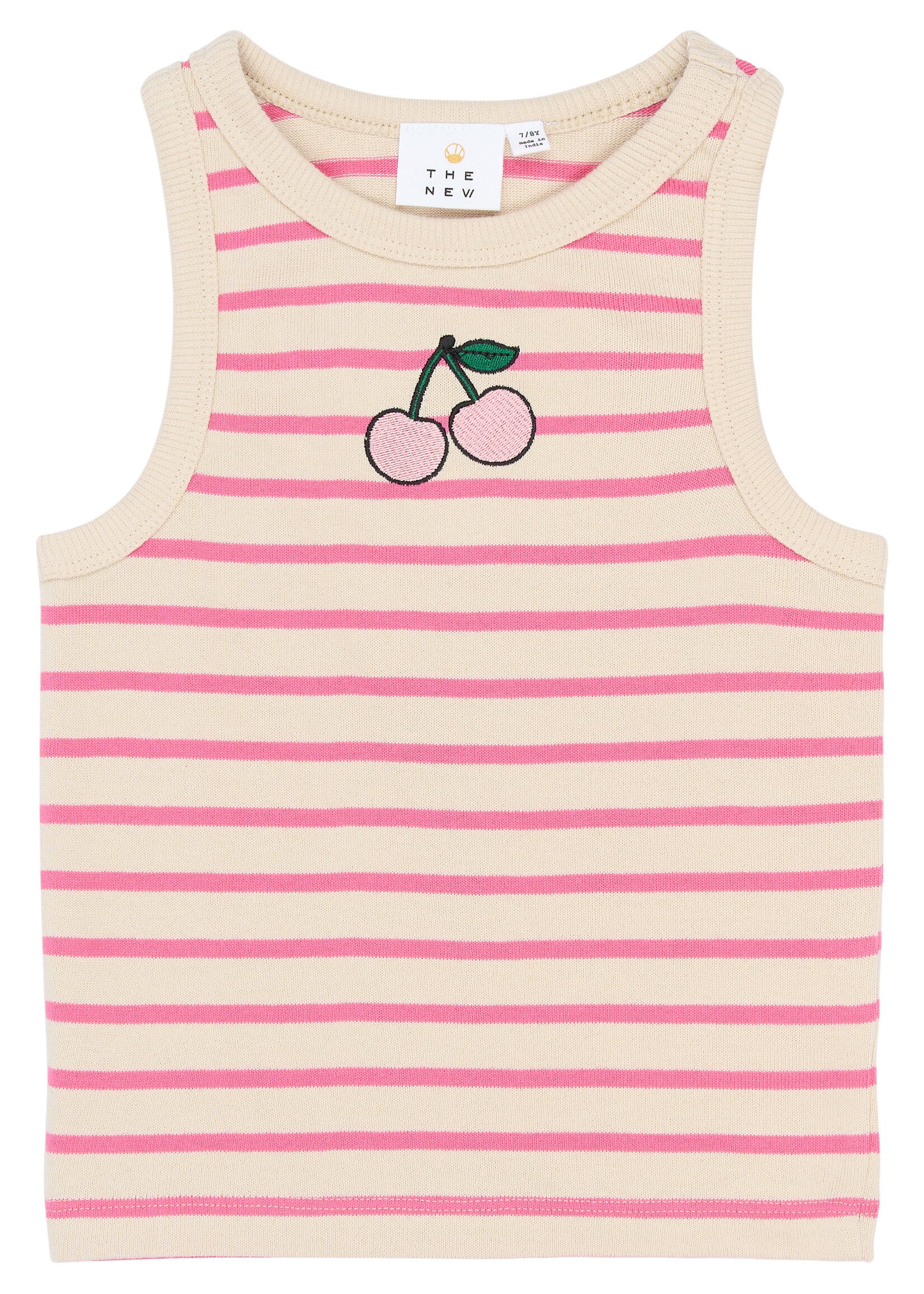 THE NEW THE NEW | TNShannon Short S_L Top - Carmine Rose Striped