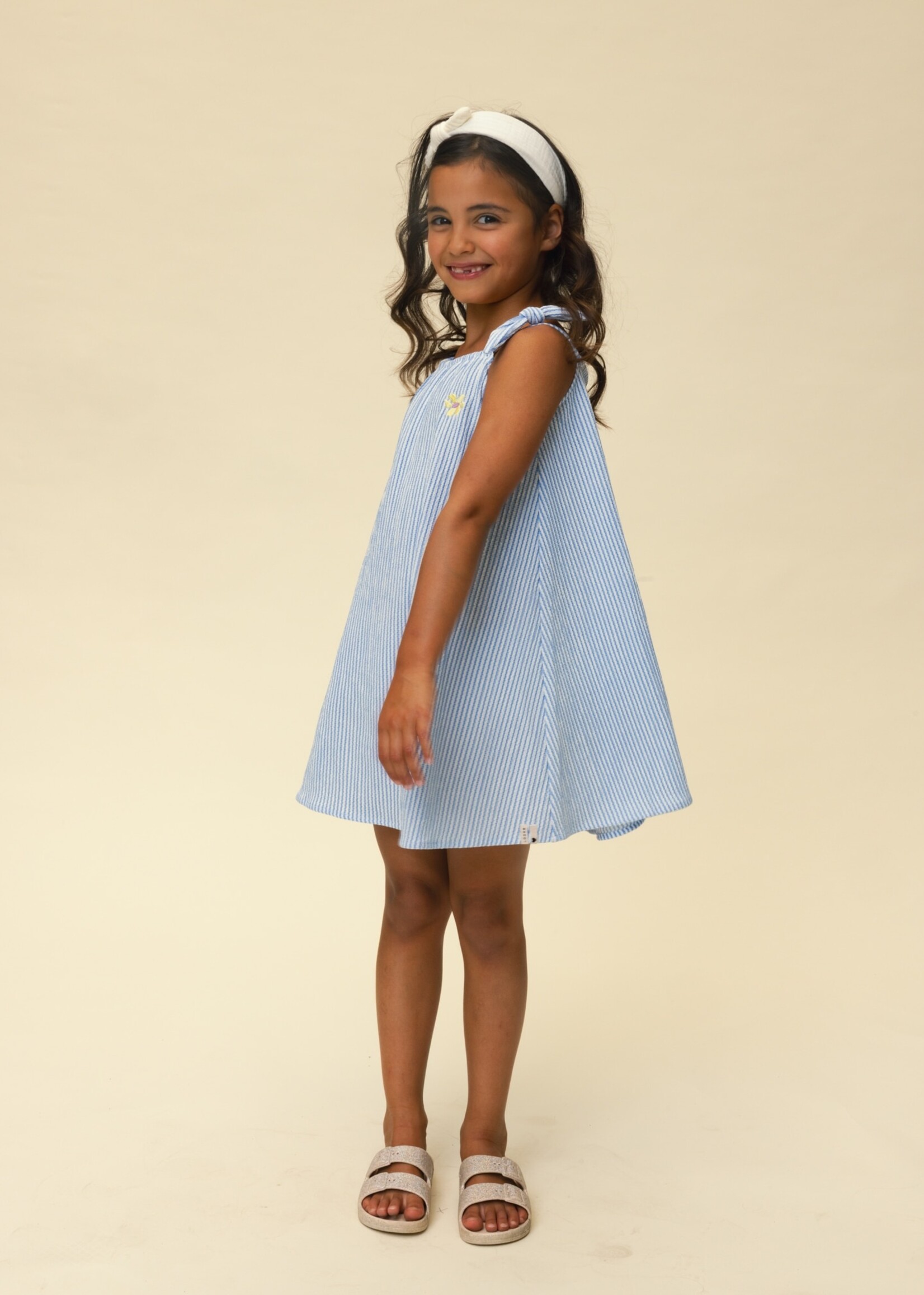 LOOXS Little LOOXS Little | Little Striped Crinckle sleeveless D - blue stripe