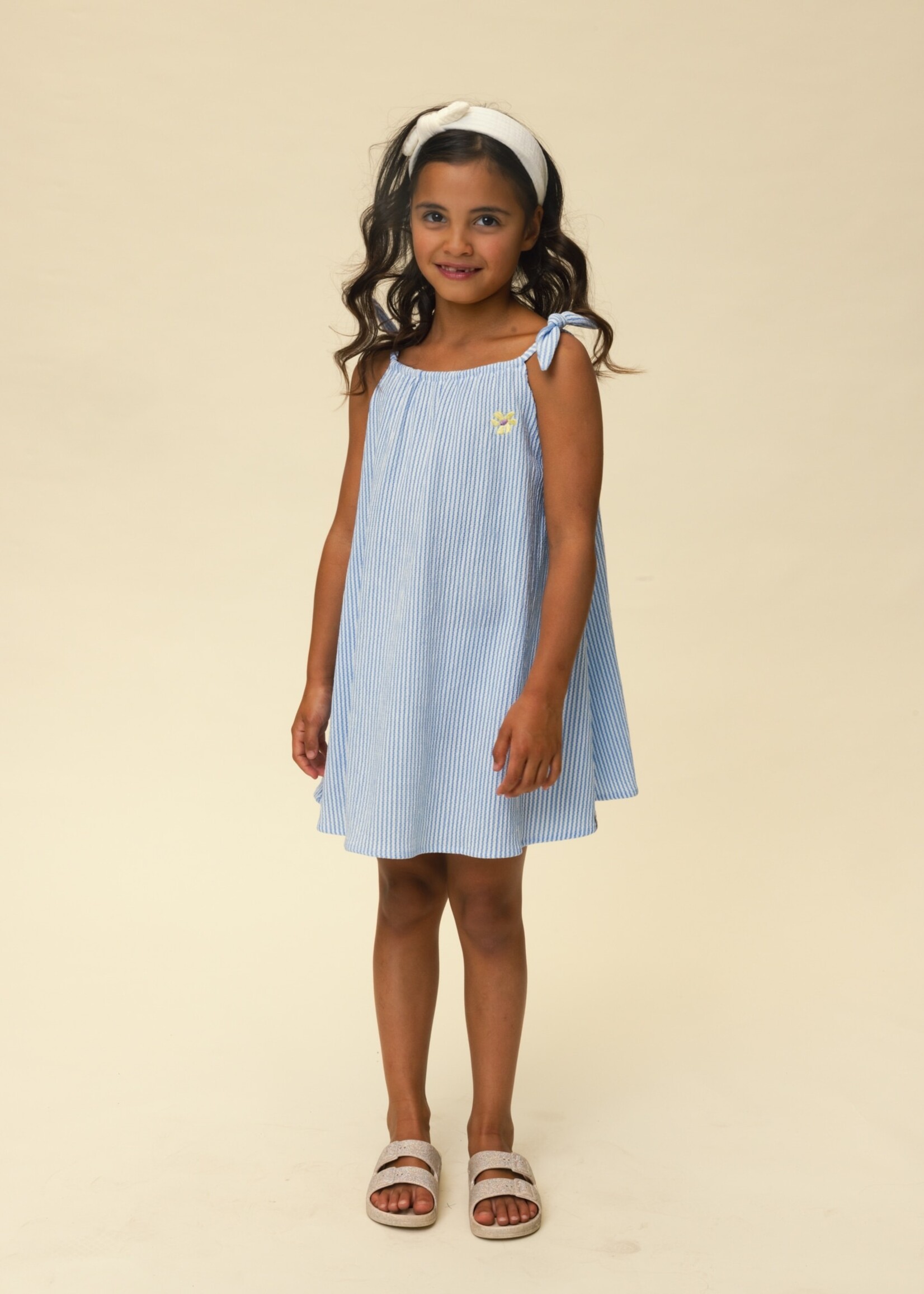 LOOXS Little LOOXS Little | Little Striped Crinckle sleeveless D - blue stripe