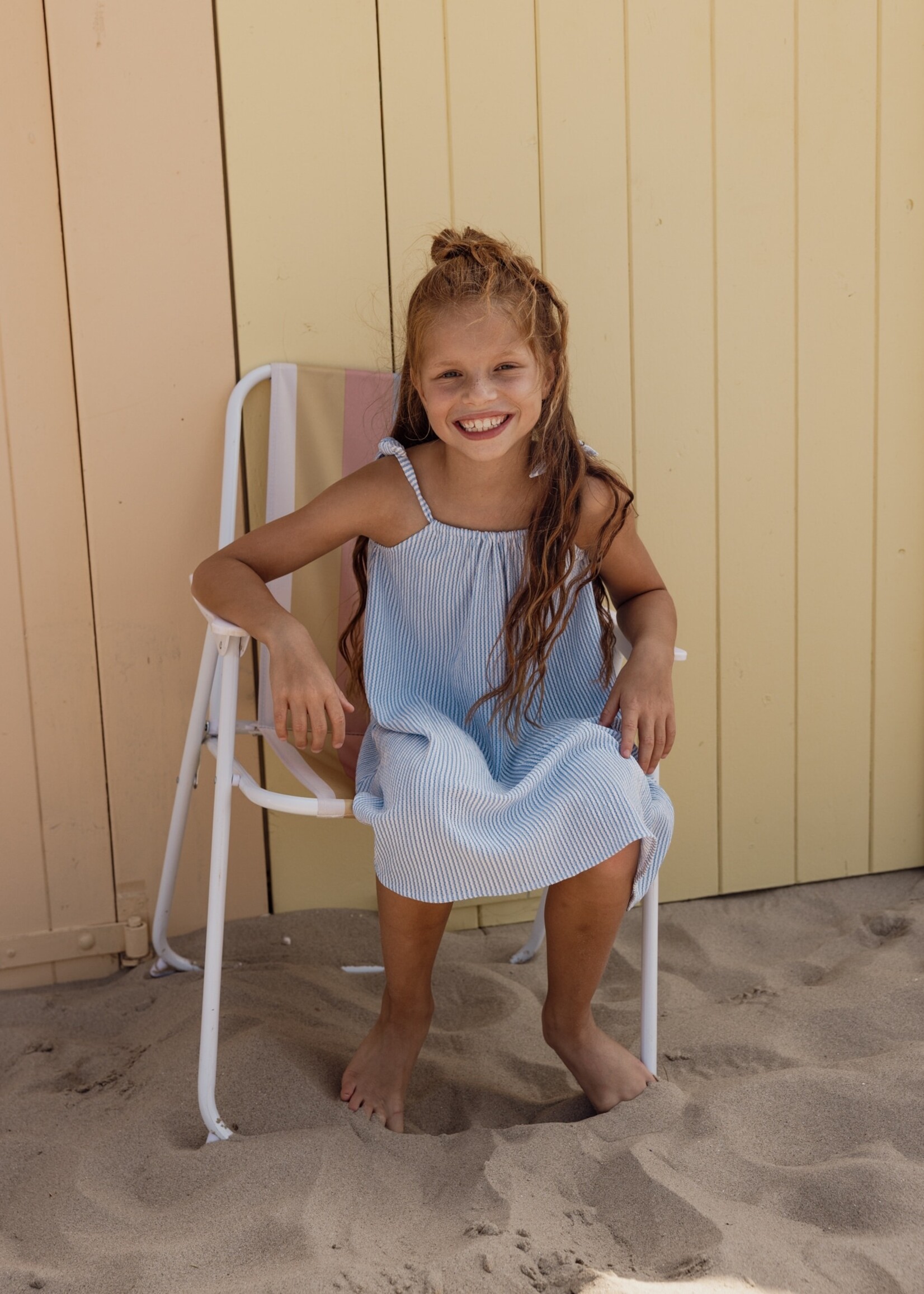 LOOXS Little LOOXS Little | Little Striped Crinckle sleeveless D - blue stripe