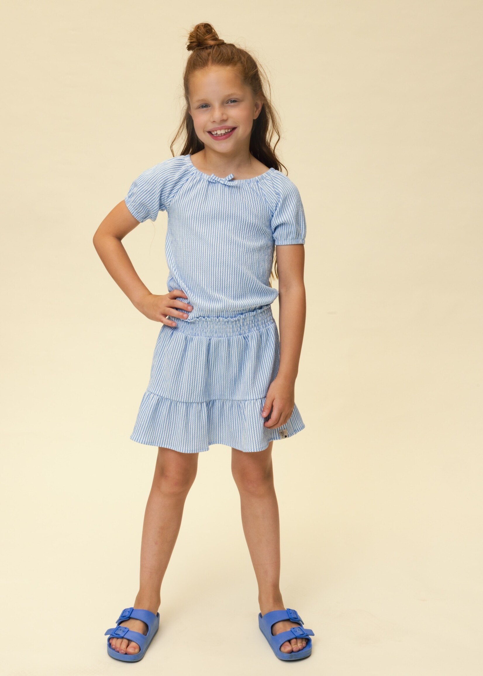 LOOXS Little LOOXS Little | Little Striped Crinckle Skirt - blue stripe