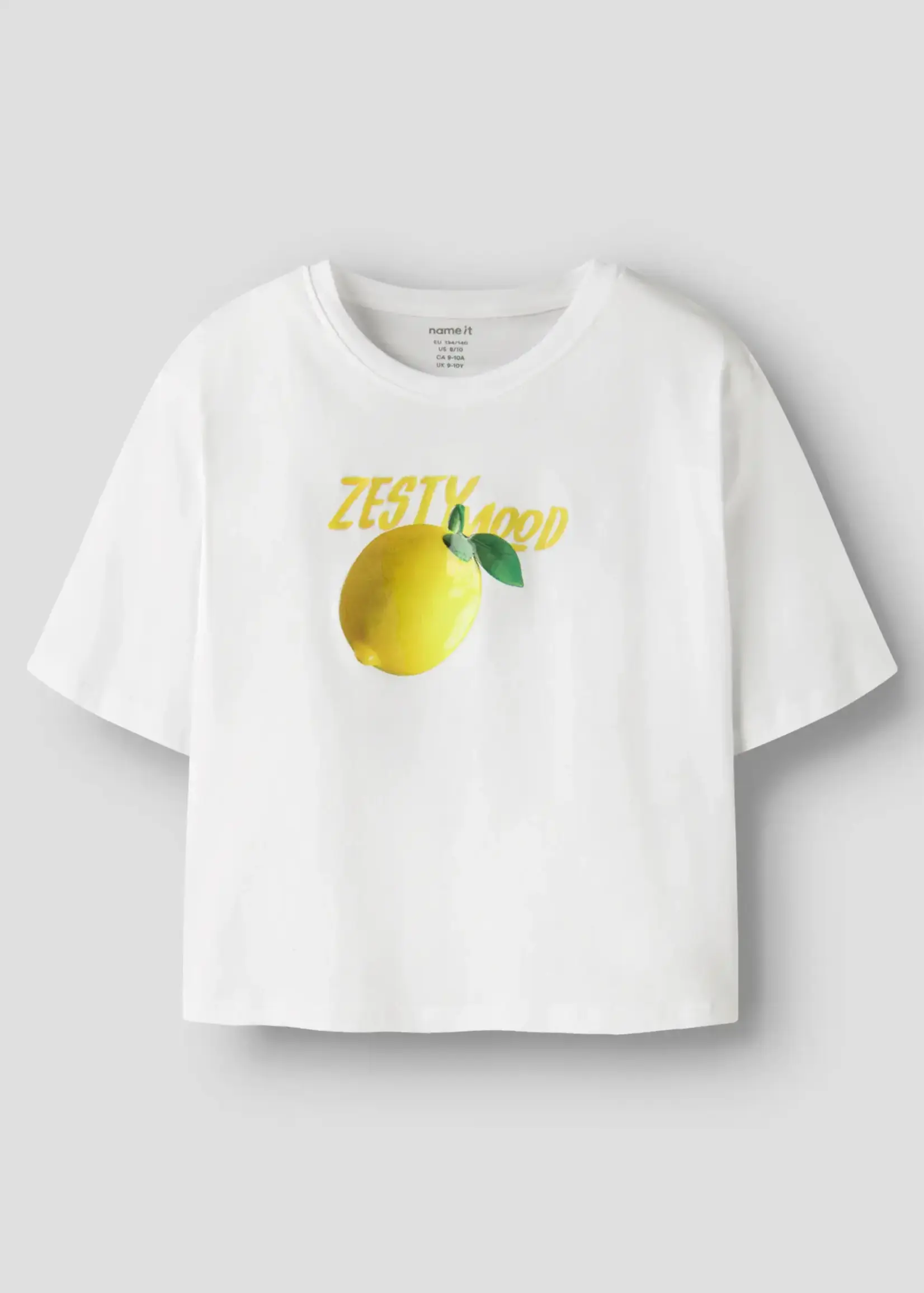 Name It Name It | NKFFARINAZ SS NREG SHORT TOP BOX - Bright White/LEMON