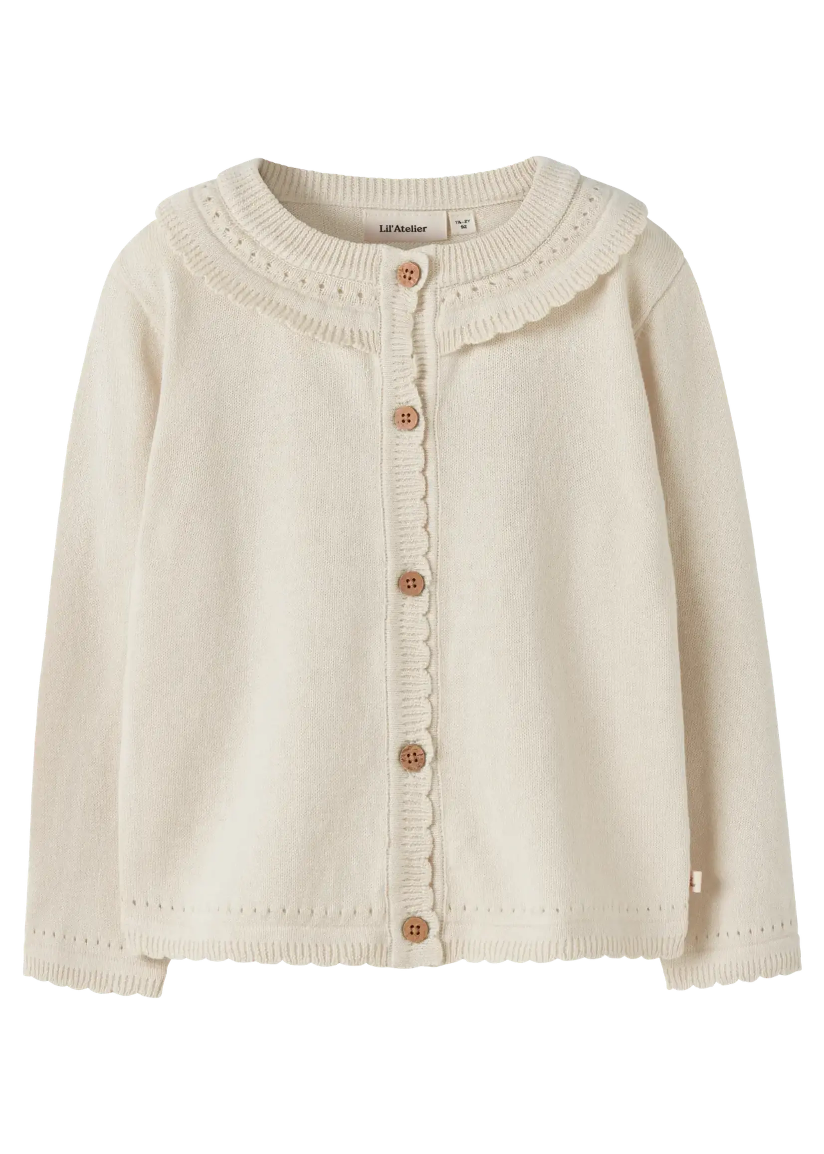 Lil' Atelier | NMFHAO LS KNIT CARD LIL - Coconut Milk