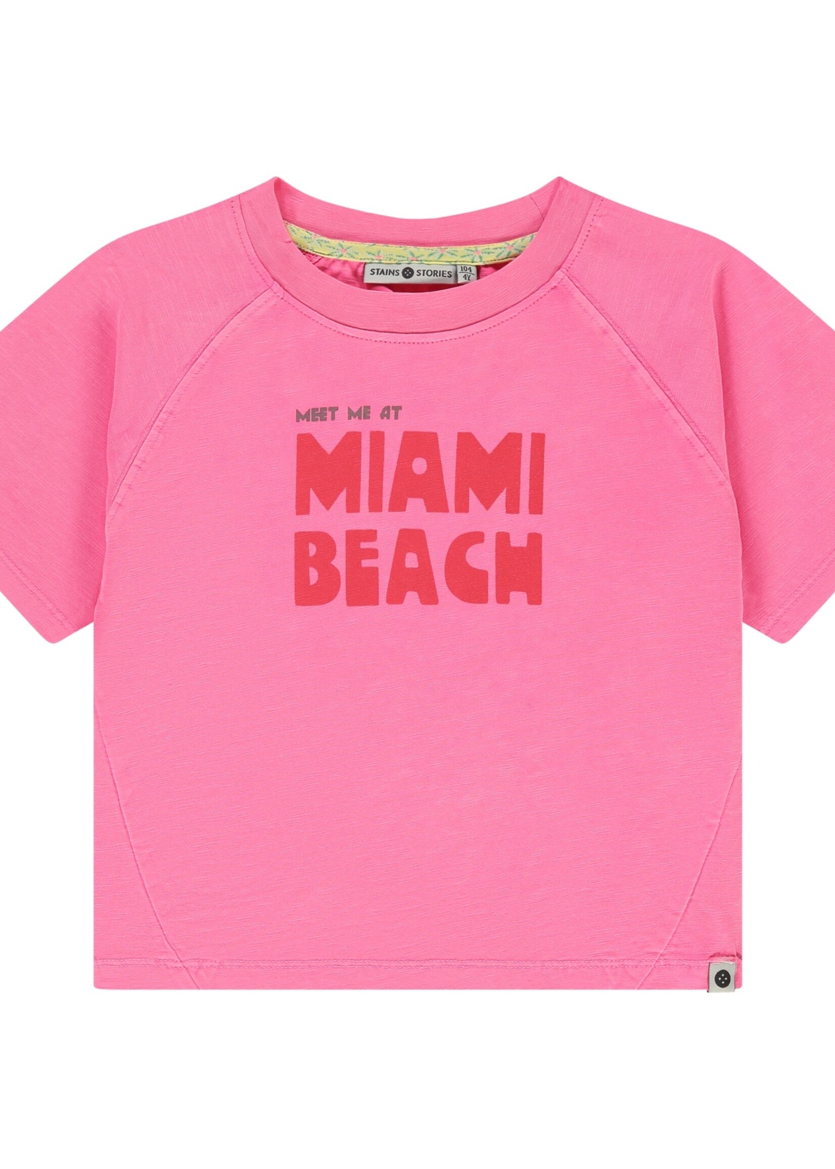 Stains & Stories | girls t-shirt short sleeve - Neon Pink 1